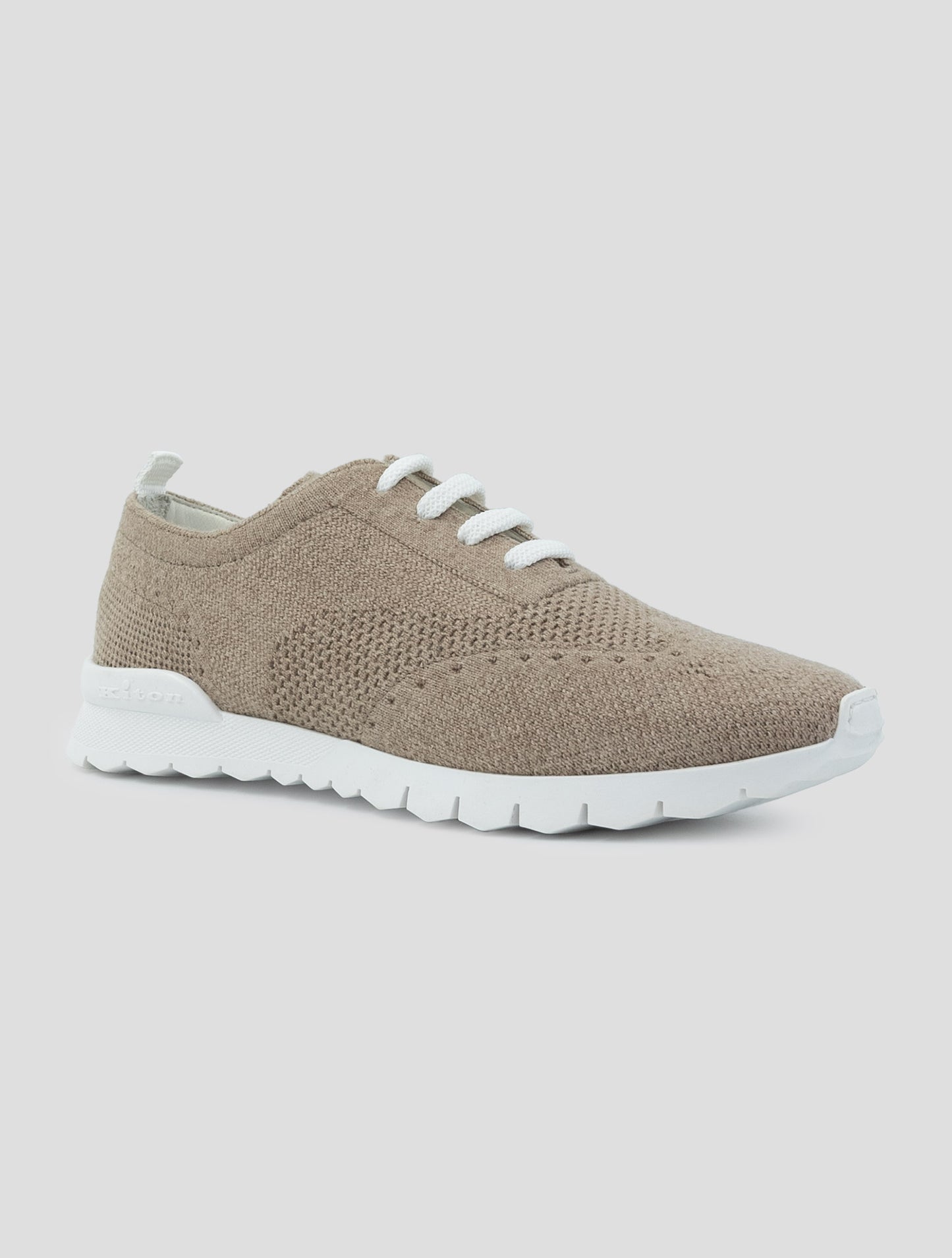 Kiton Beige Cotton Ea Sneakers
