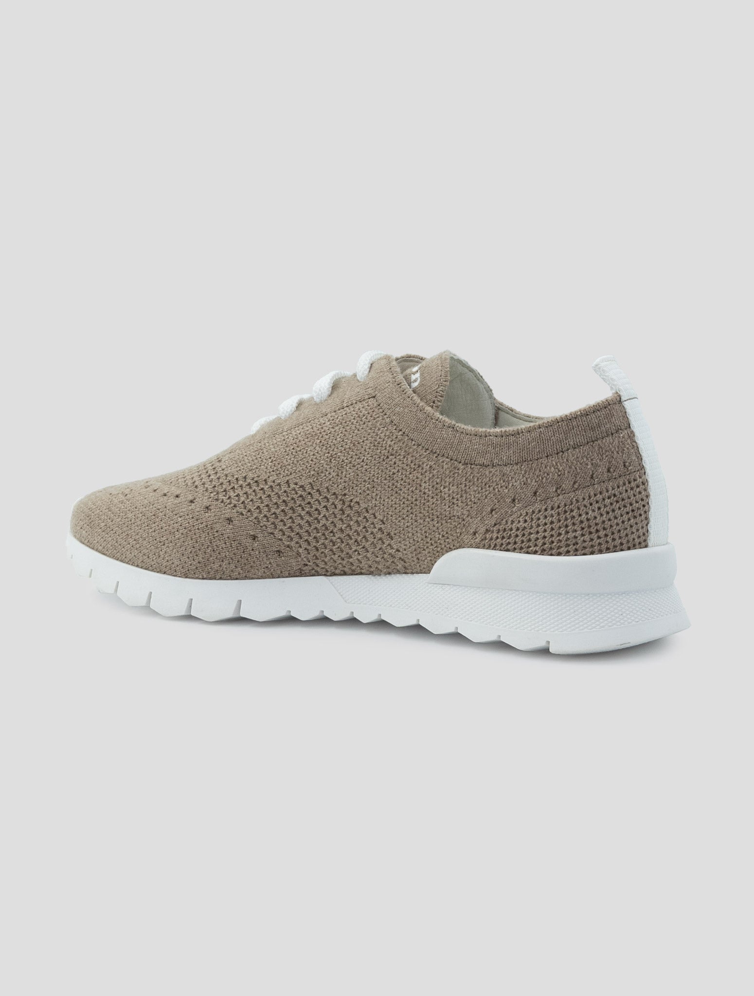 Kiton Beige Cotton Ea Sneakers