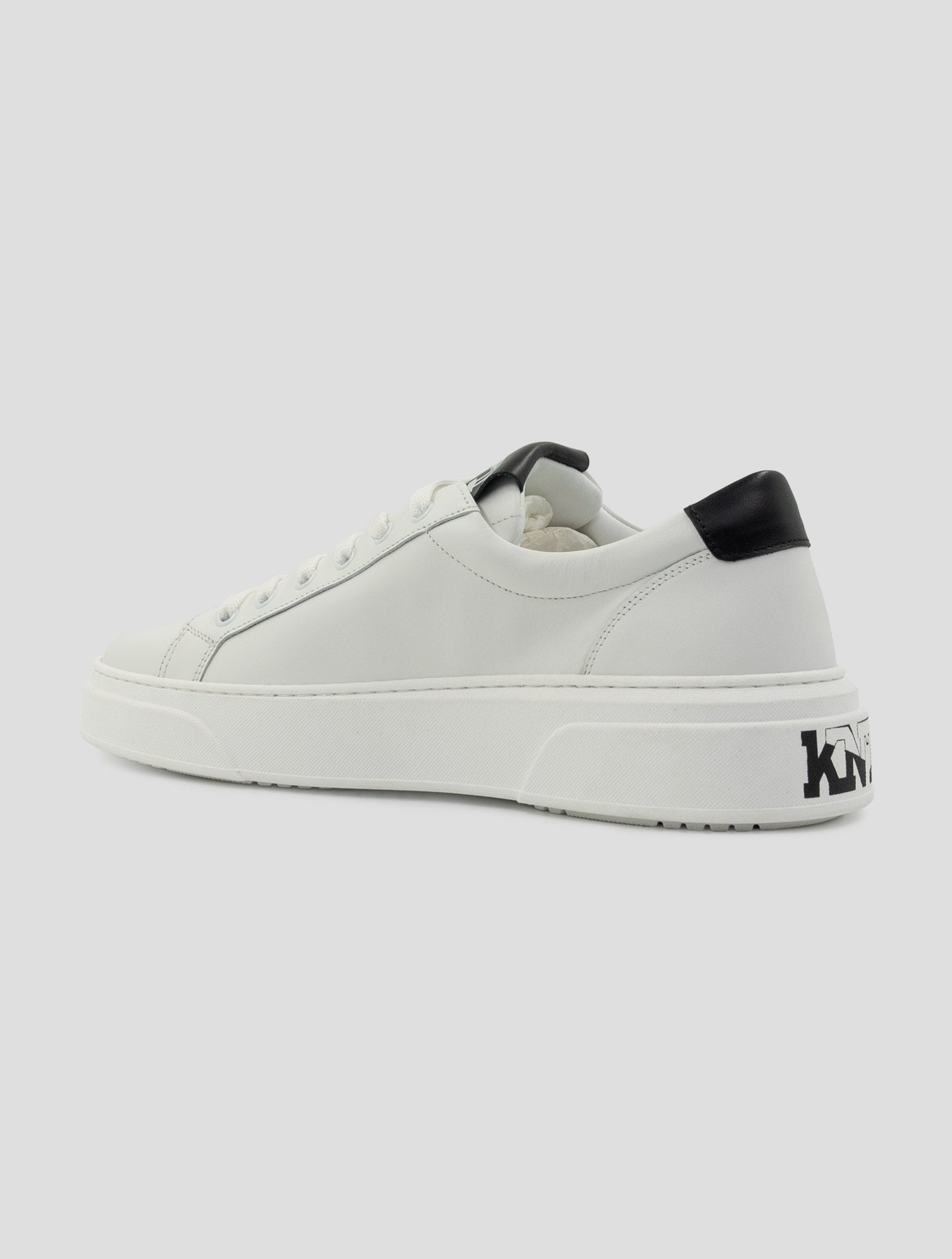 Kiton Knt White Leather Sneakers