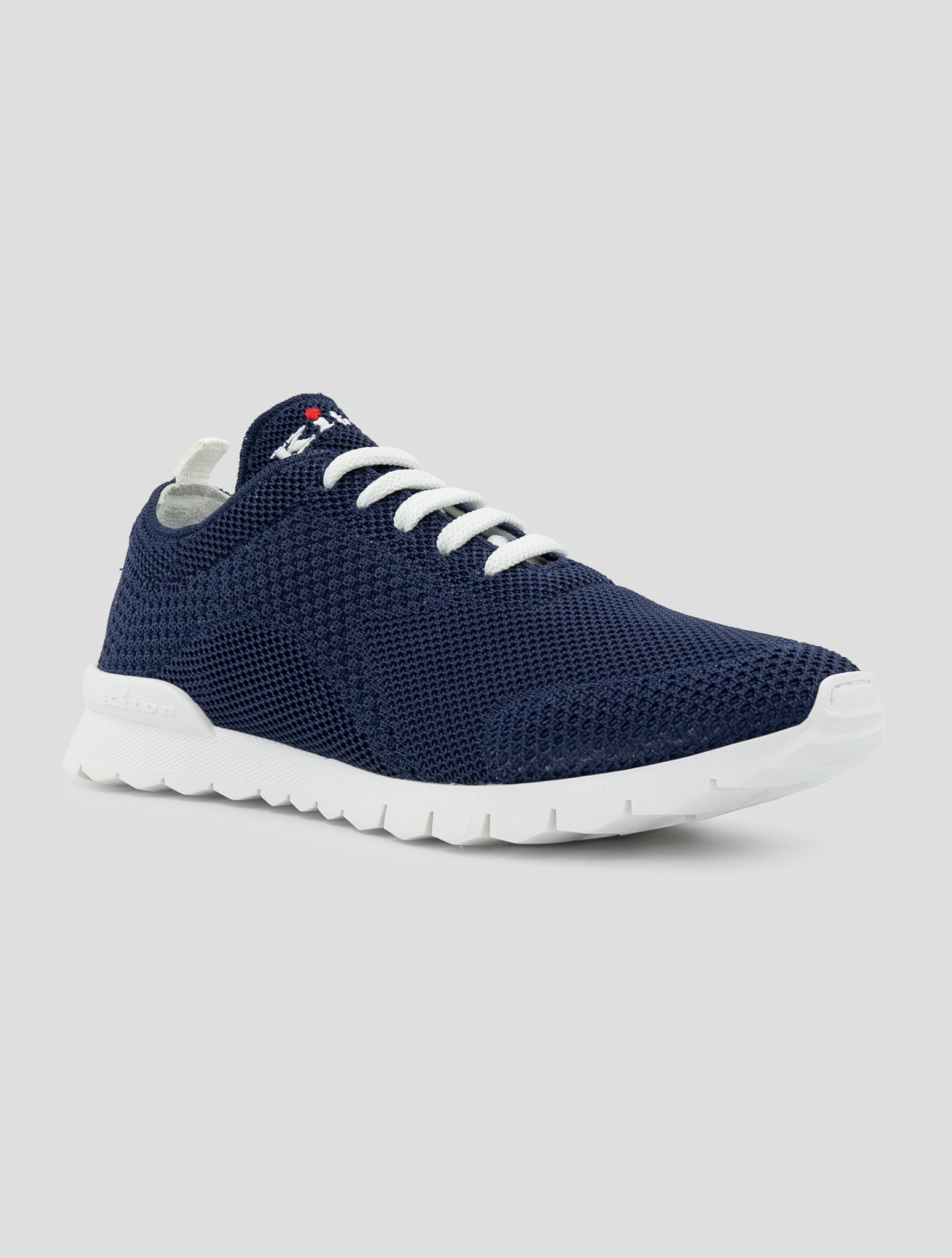 Kiton Blue Cotton Ea Sneakers