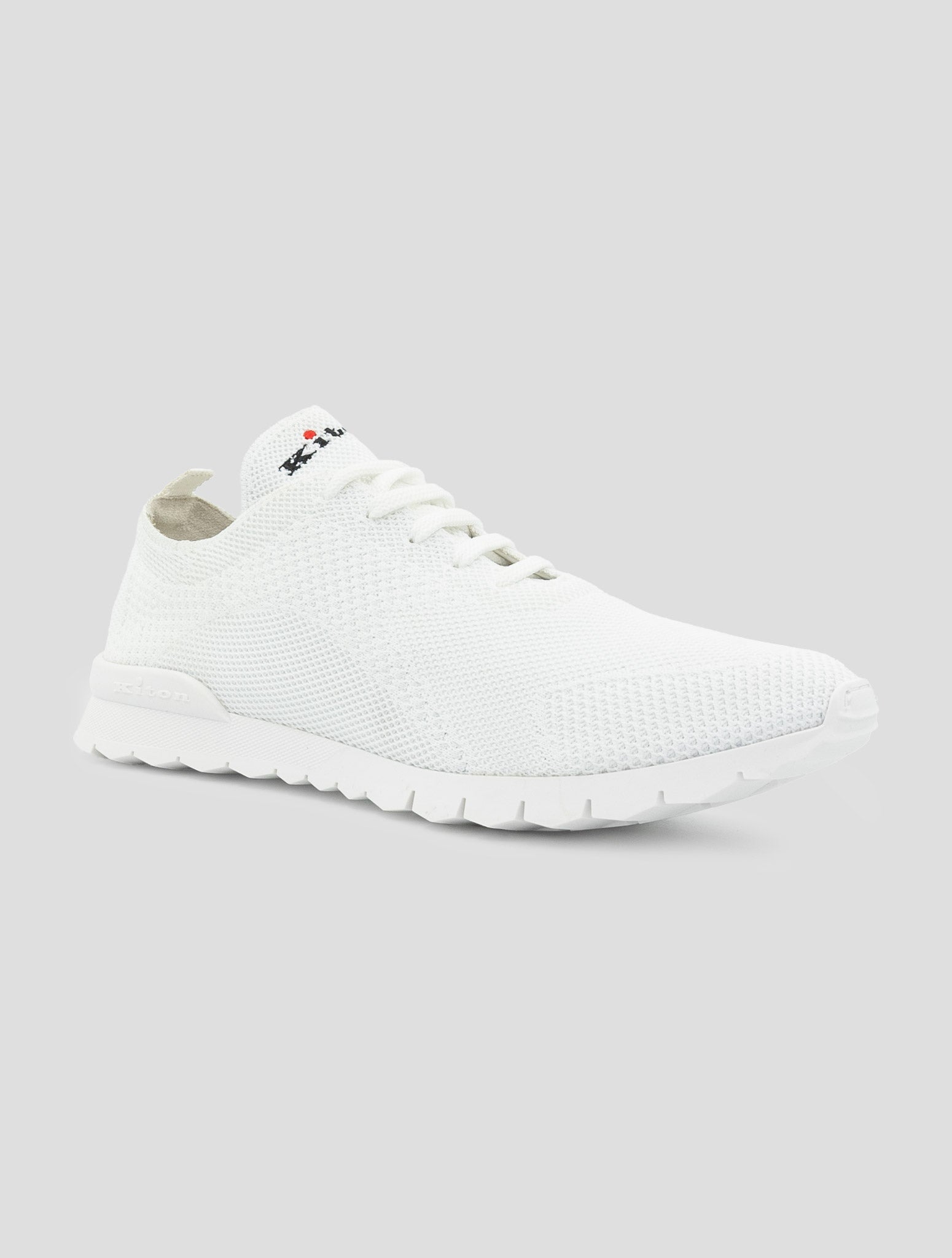 Kiton White Cotton Ea Sneakers