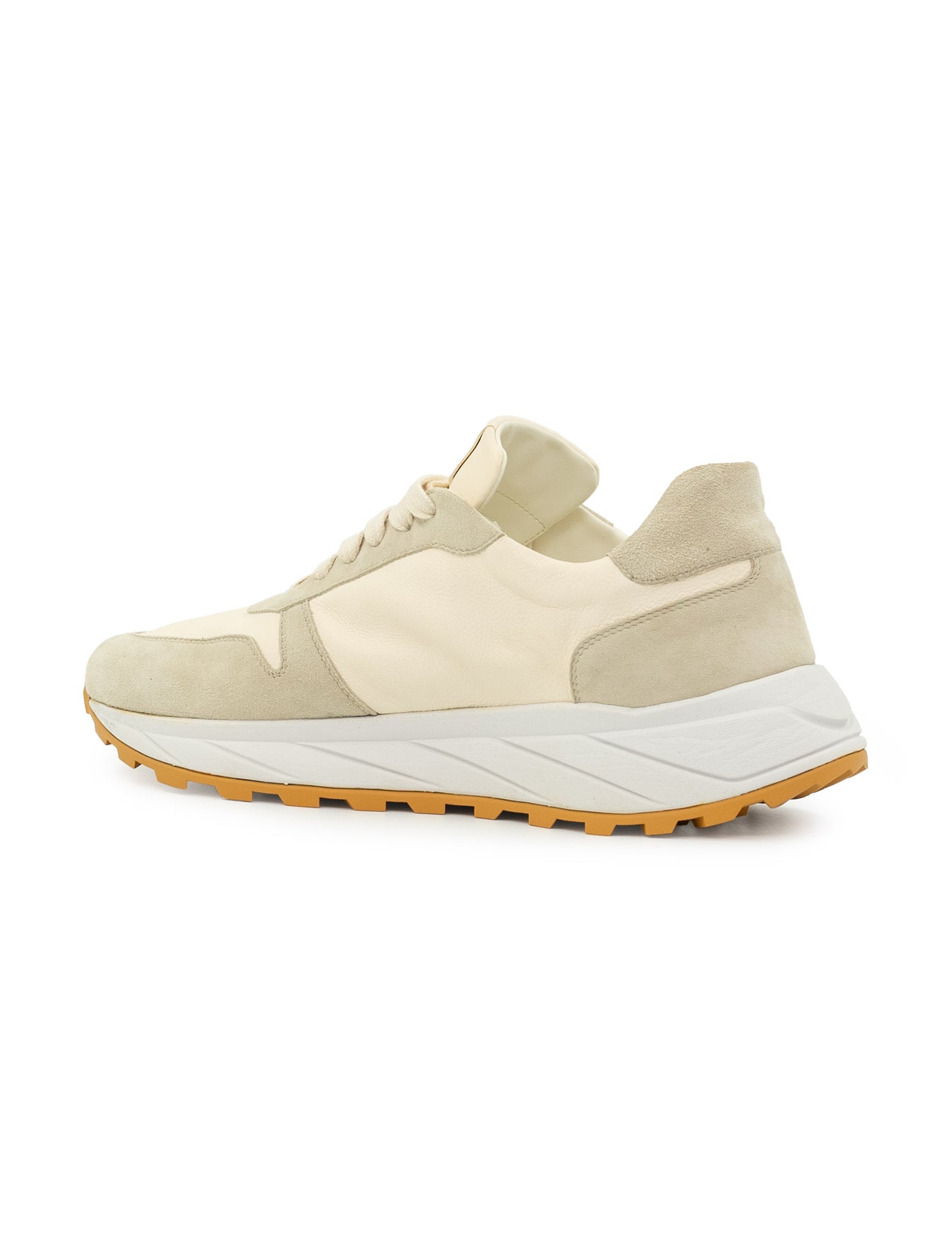 Kiton Beige Leather Suede Sneakers