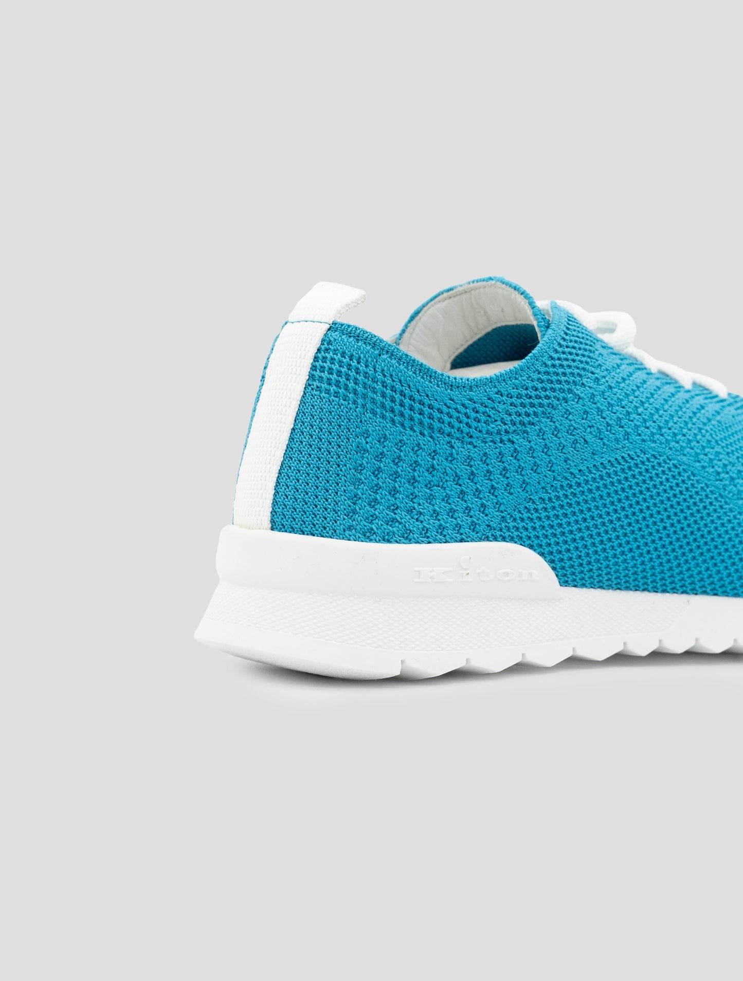 Kiton Light Blue Cotton Ea Sneakers