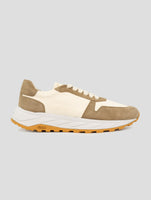 Kiton Beige Leather Leather Suede Sneakers