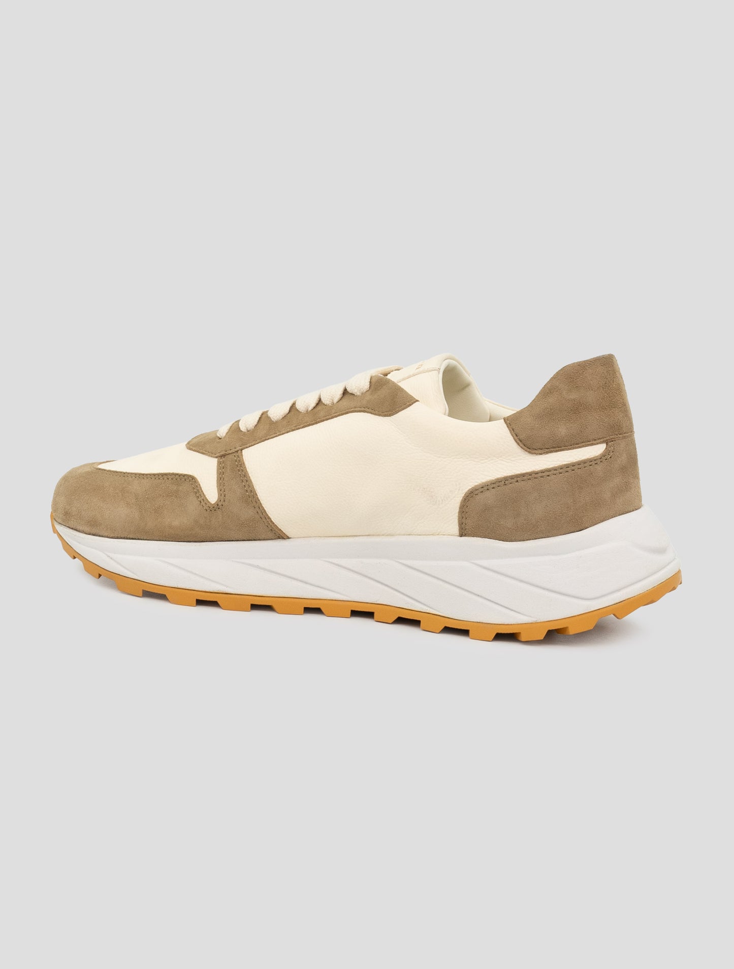 Kiton Beige Leather Leather Suede Sneakers