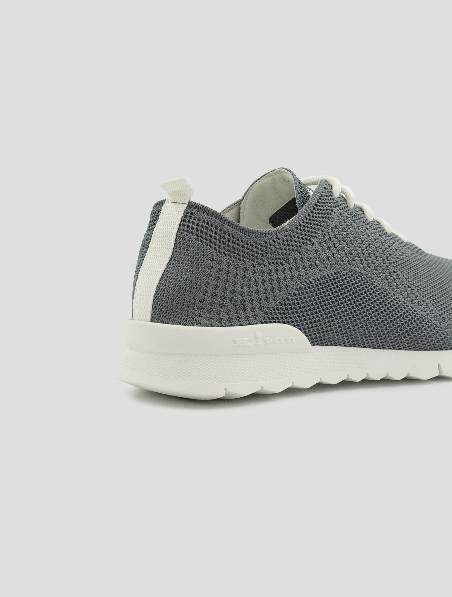 Kiton Gray Cotton Ea Sneakers