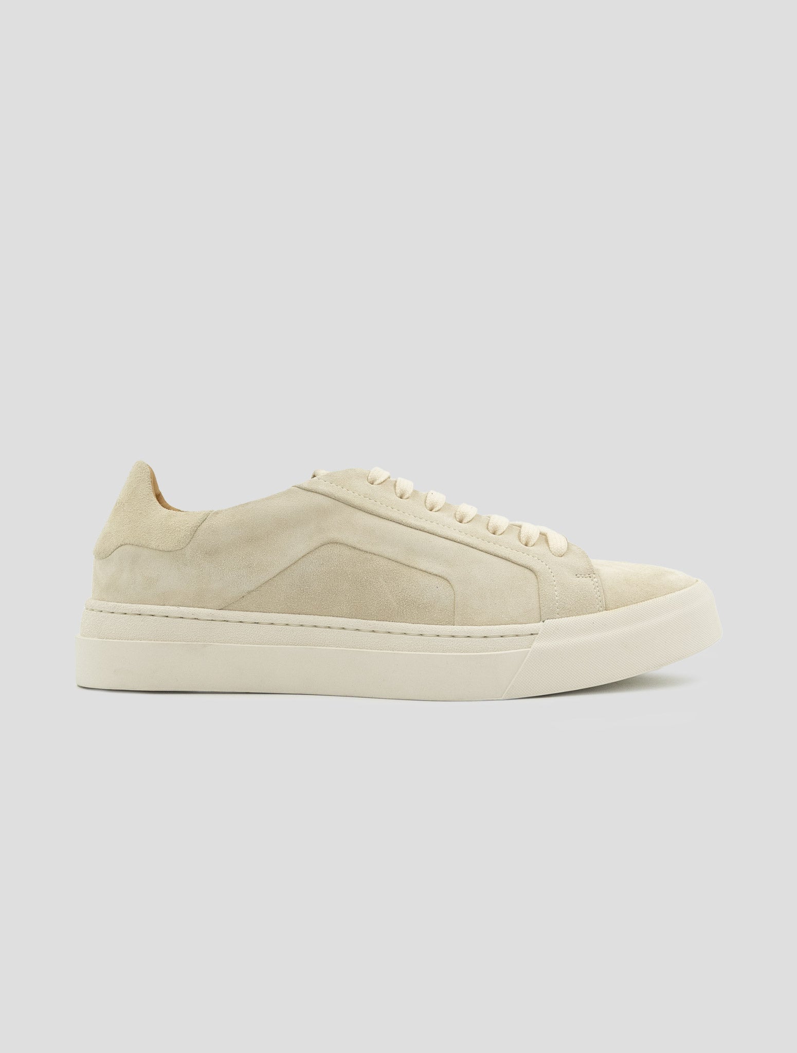 Kiton Beige Leather Suede Sneakers