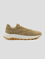 Kiton Beige Leather Suede Sneakers