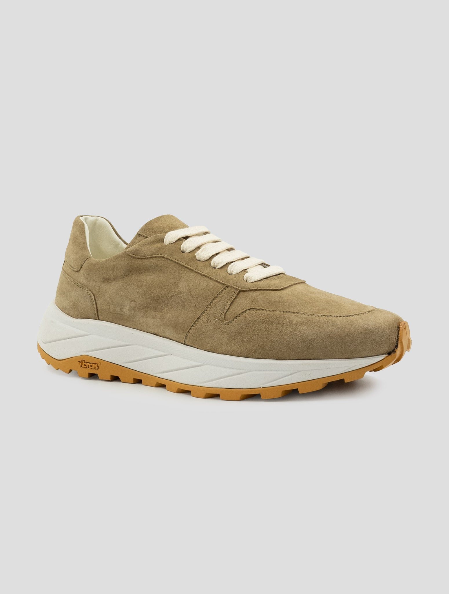 Kiton Beige Leather Suede Sneakers
