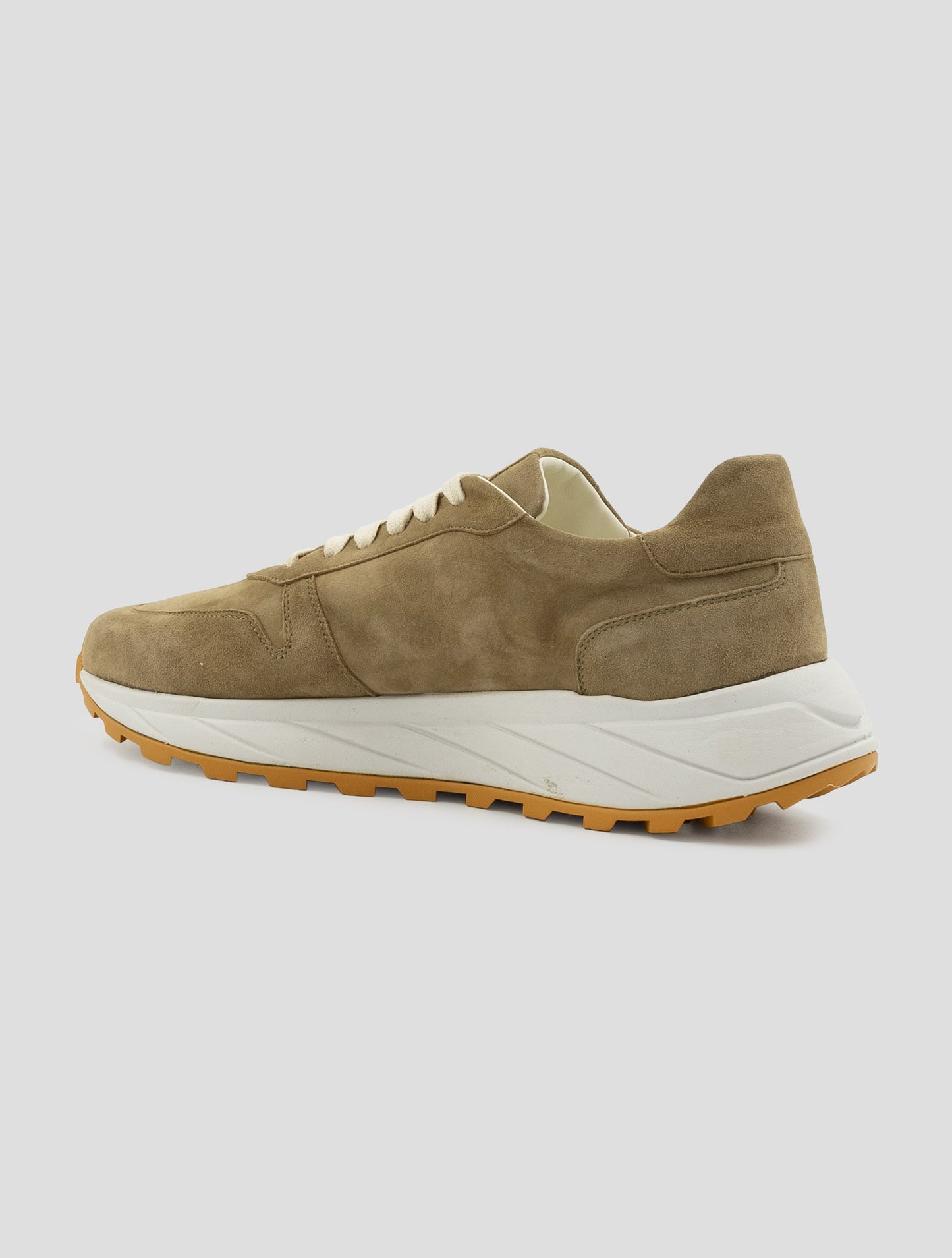 Kiton Beige Leather Suede Sneakers