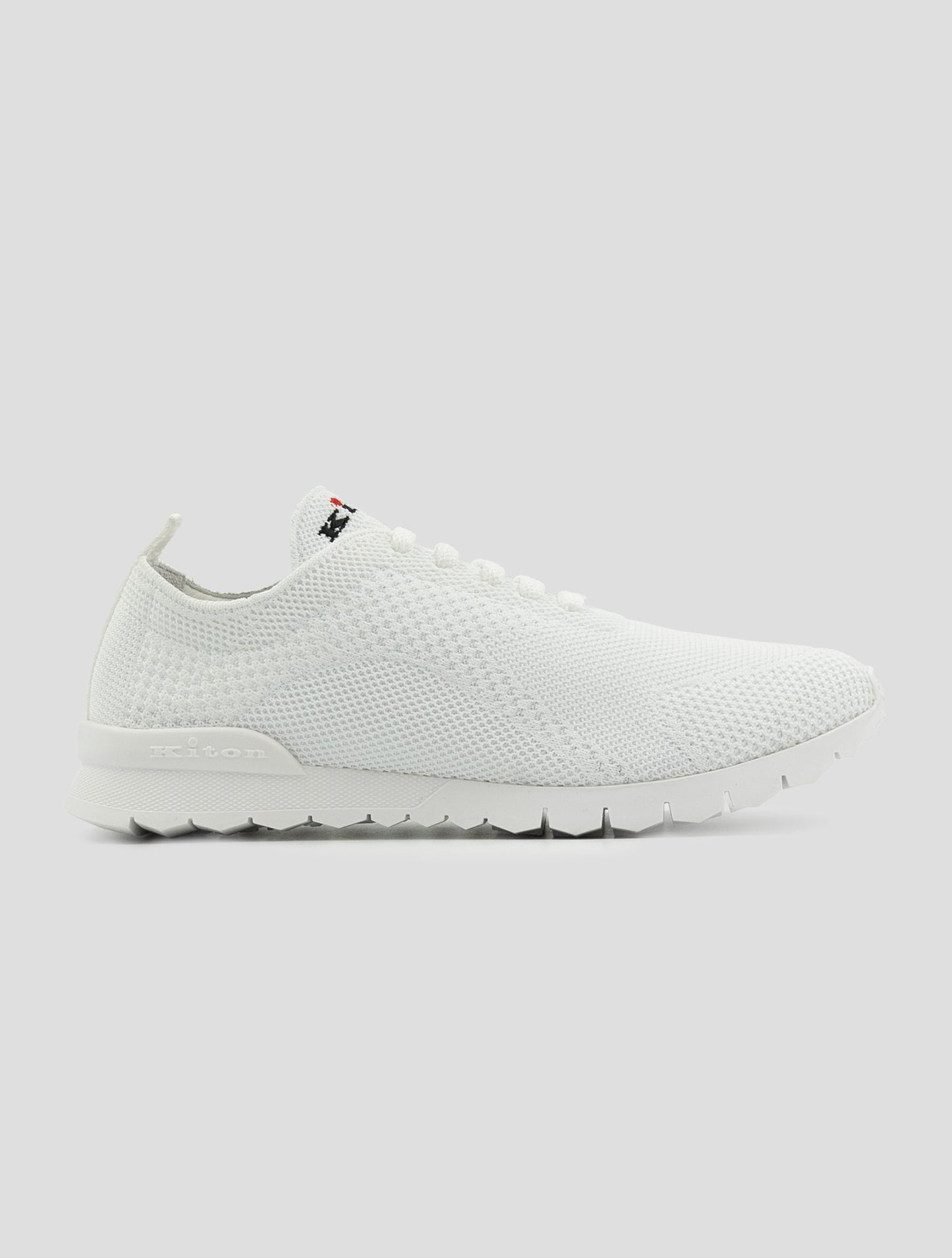 Kiton White Cotton Ea Sneakers