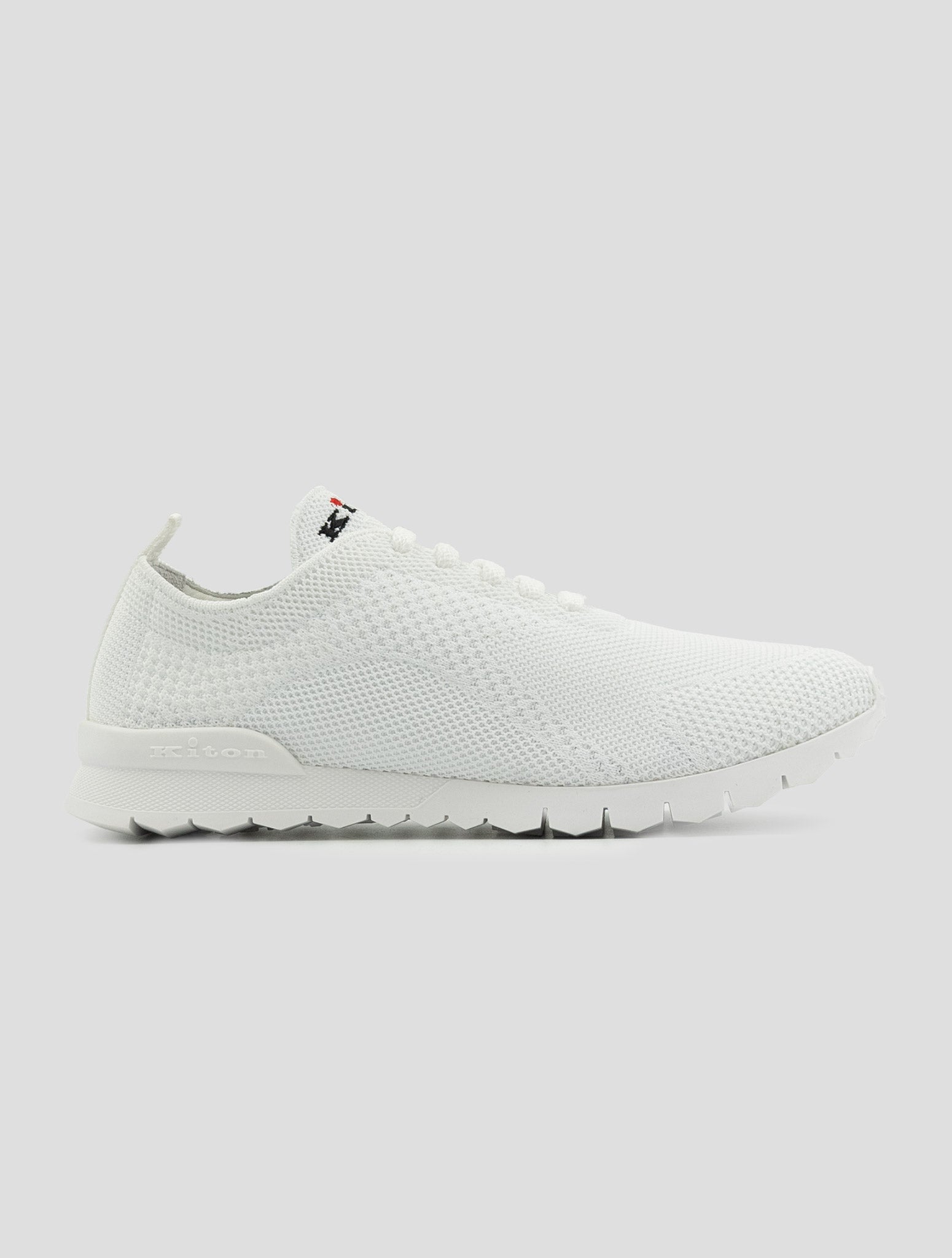 Kiton White Cotton Ea Sneakers