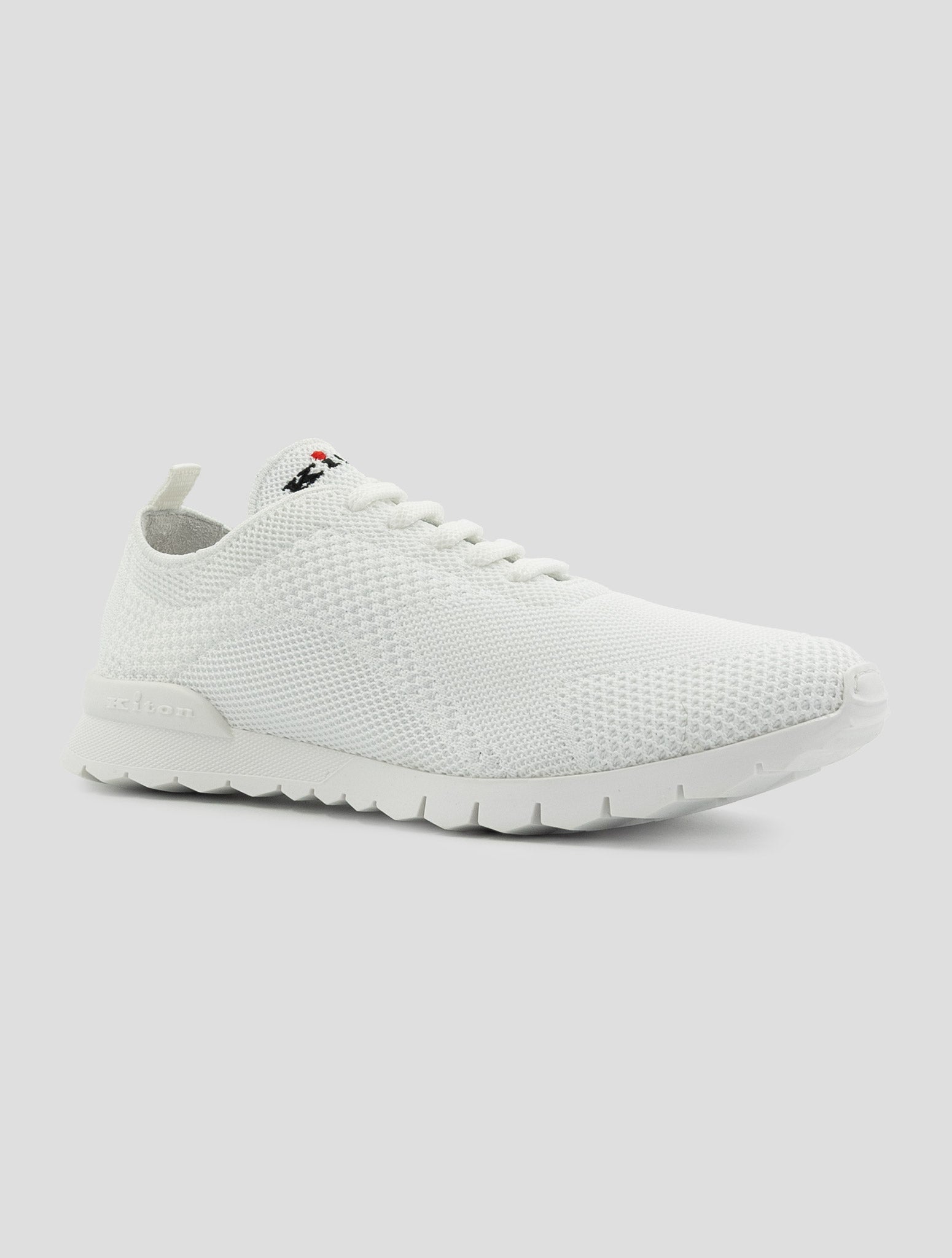 Kiton White Cotton Ea Sneakers