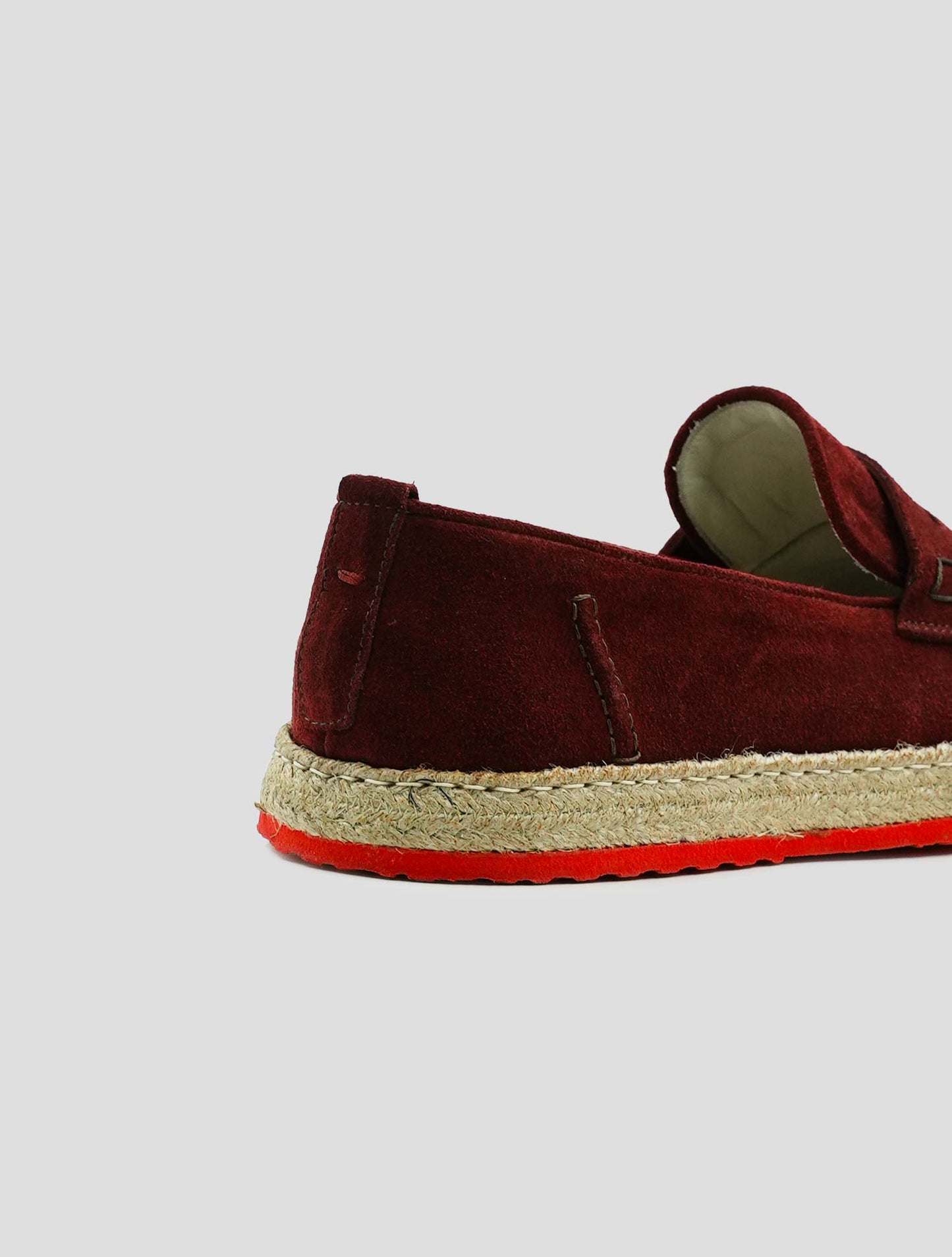 Kiton Red Leather Suede Espadrillas