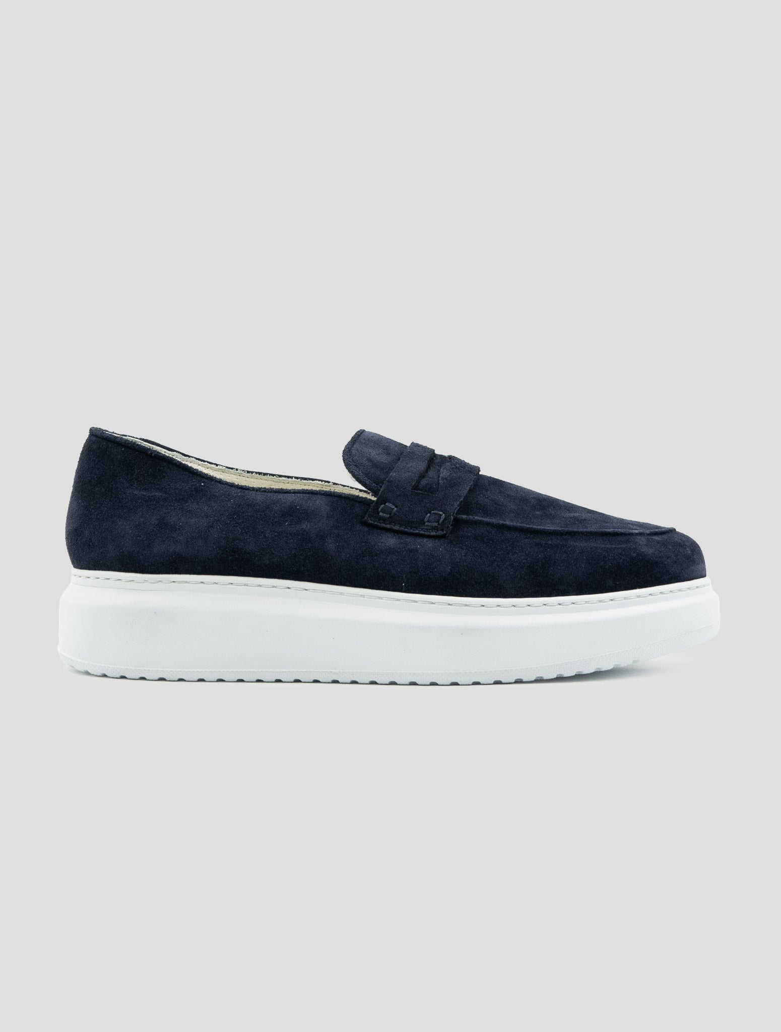 Kiton Blue Leather Suede Loafers