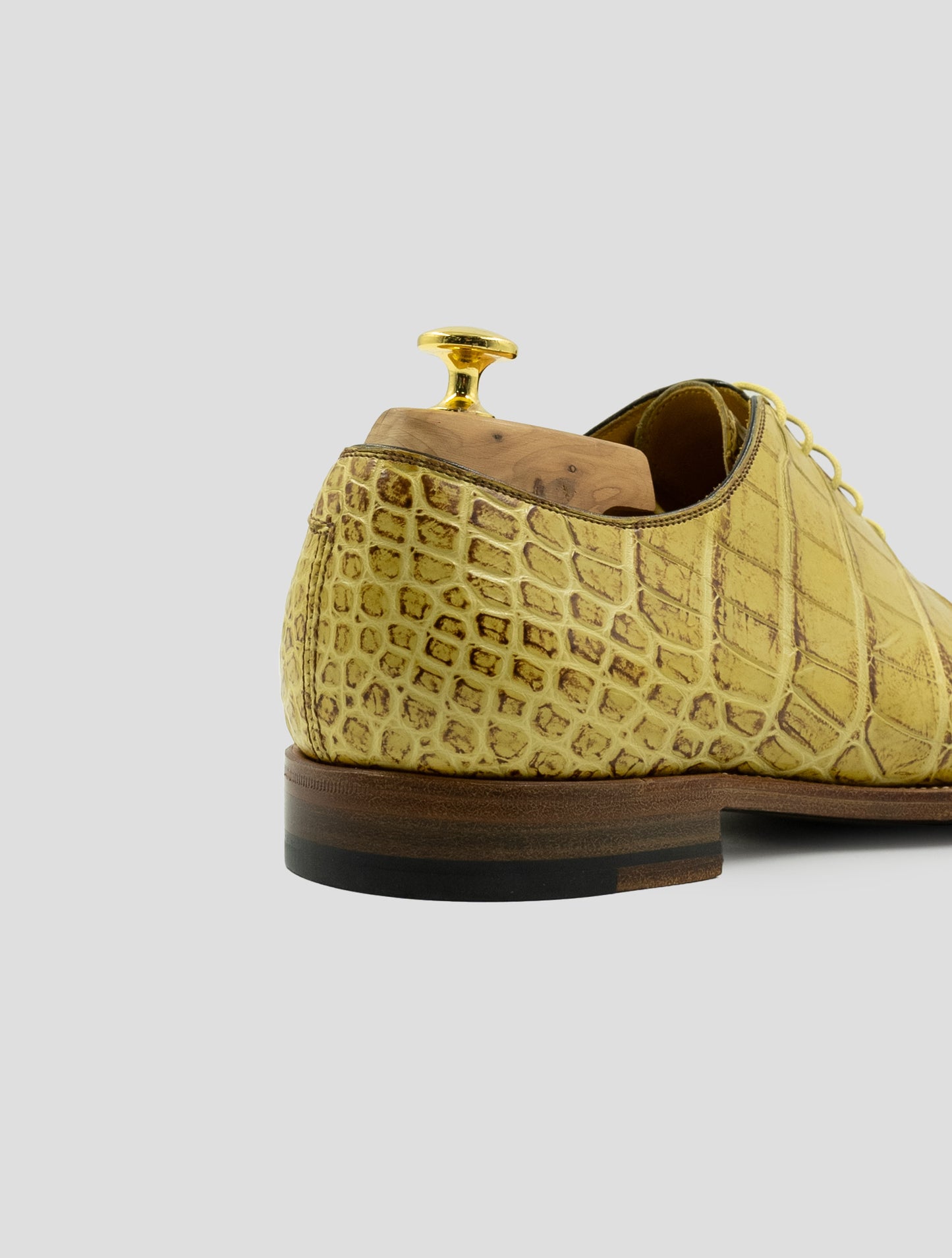 Kiton Yellow Leather Crocodile Dress Shoes