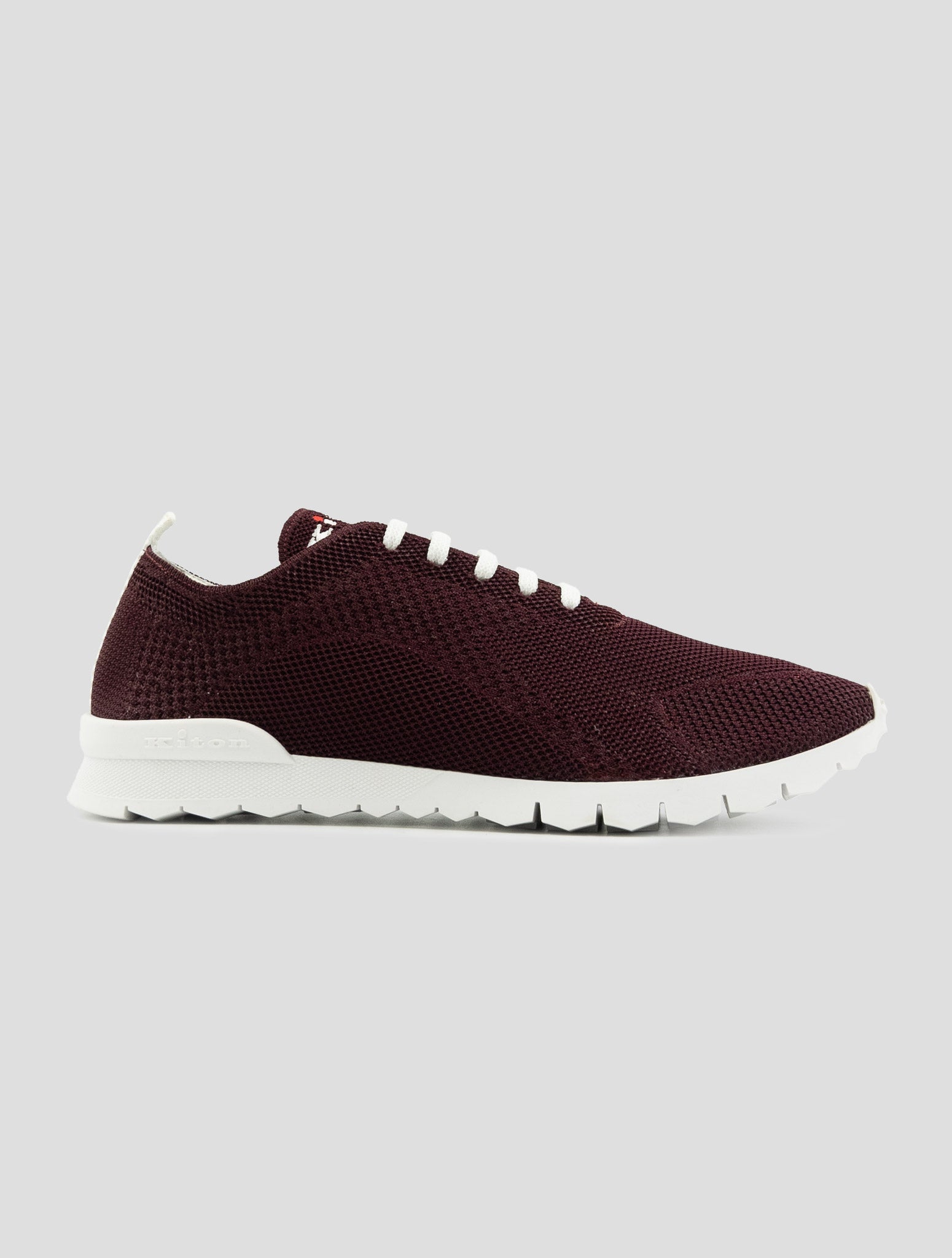Kiton Burgundy Cotton Ea Sneakers