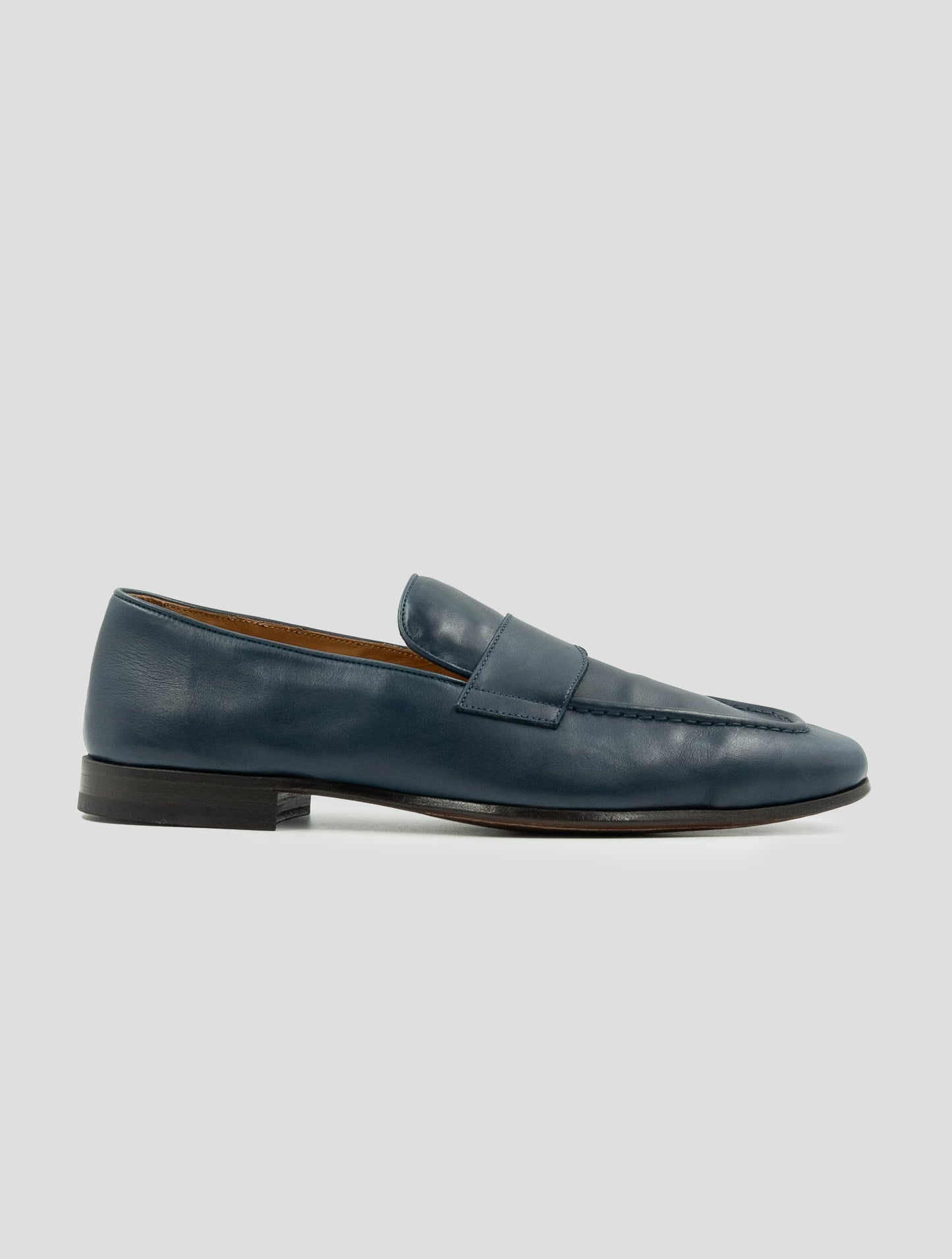 Kiton Blue Leather Loafers