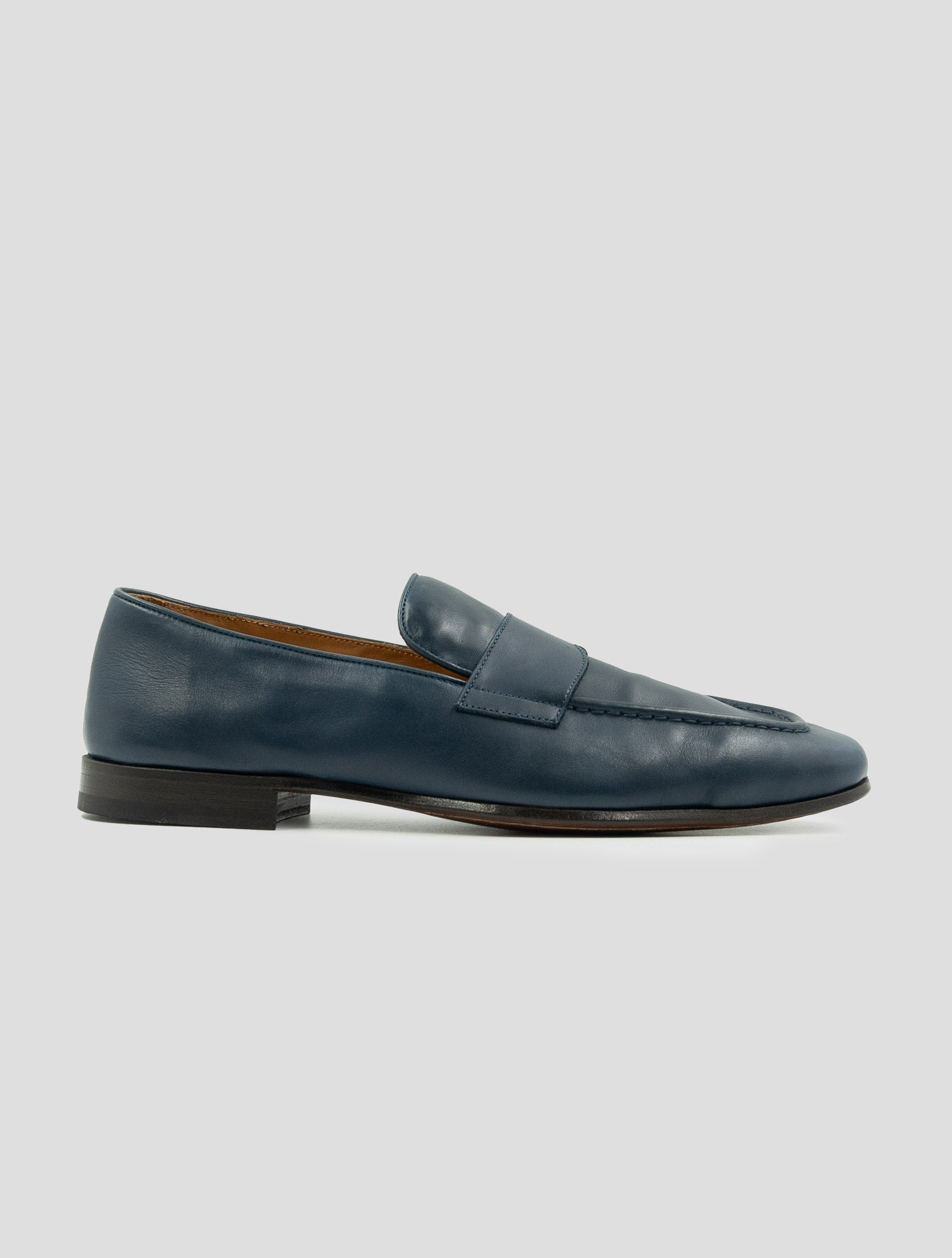 Kiton Blue Leather Loafers