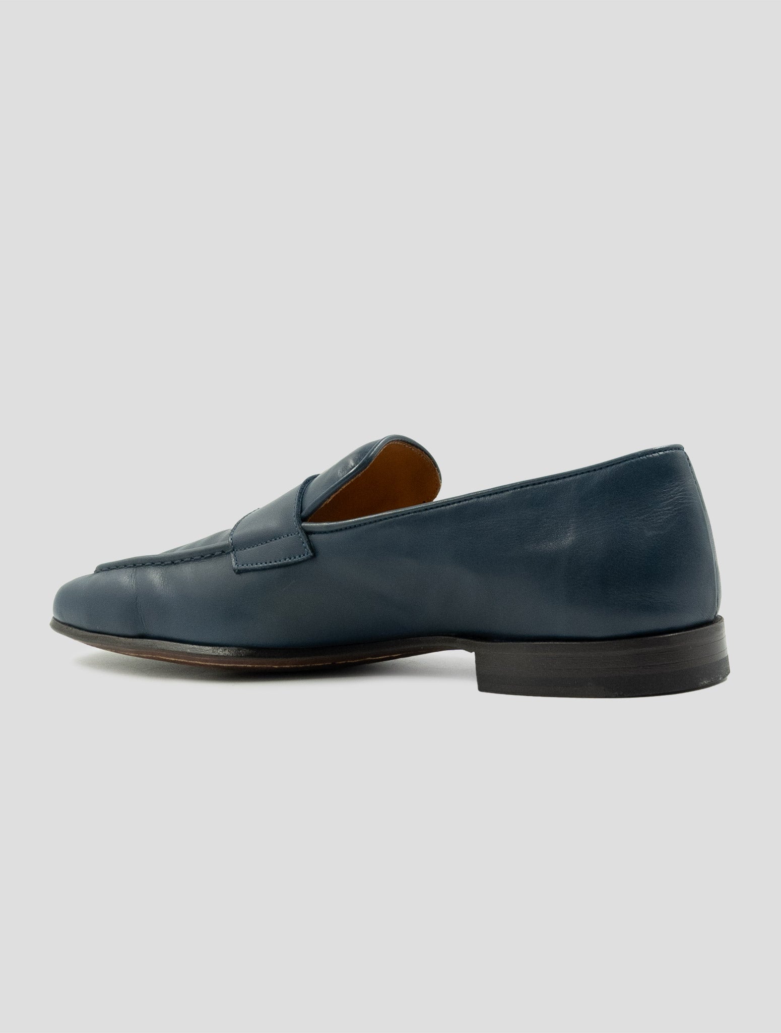 Kiton Blue Leather Loafers