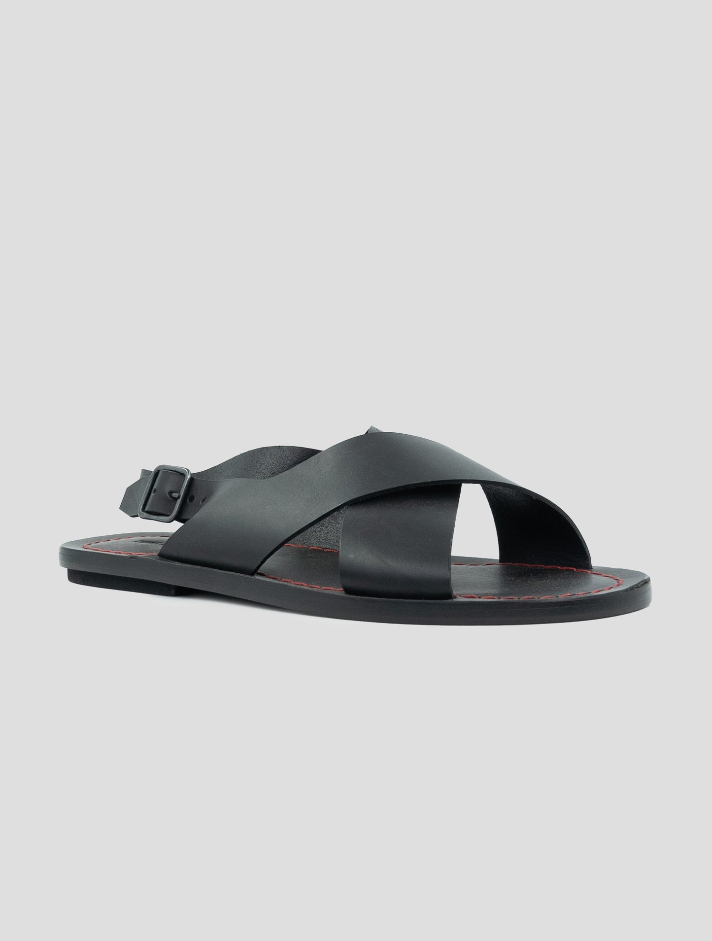 Kiton Black Leather Sandals