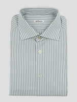 Kiton Gray White Cotton Shirt