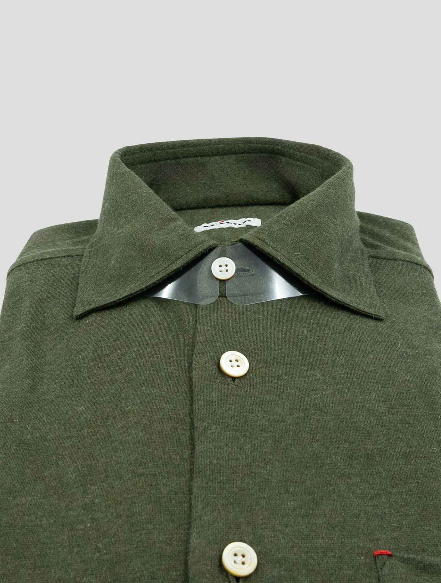 Kiton Green Cotton Cashmere Shirt