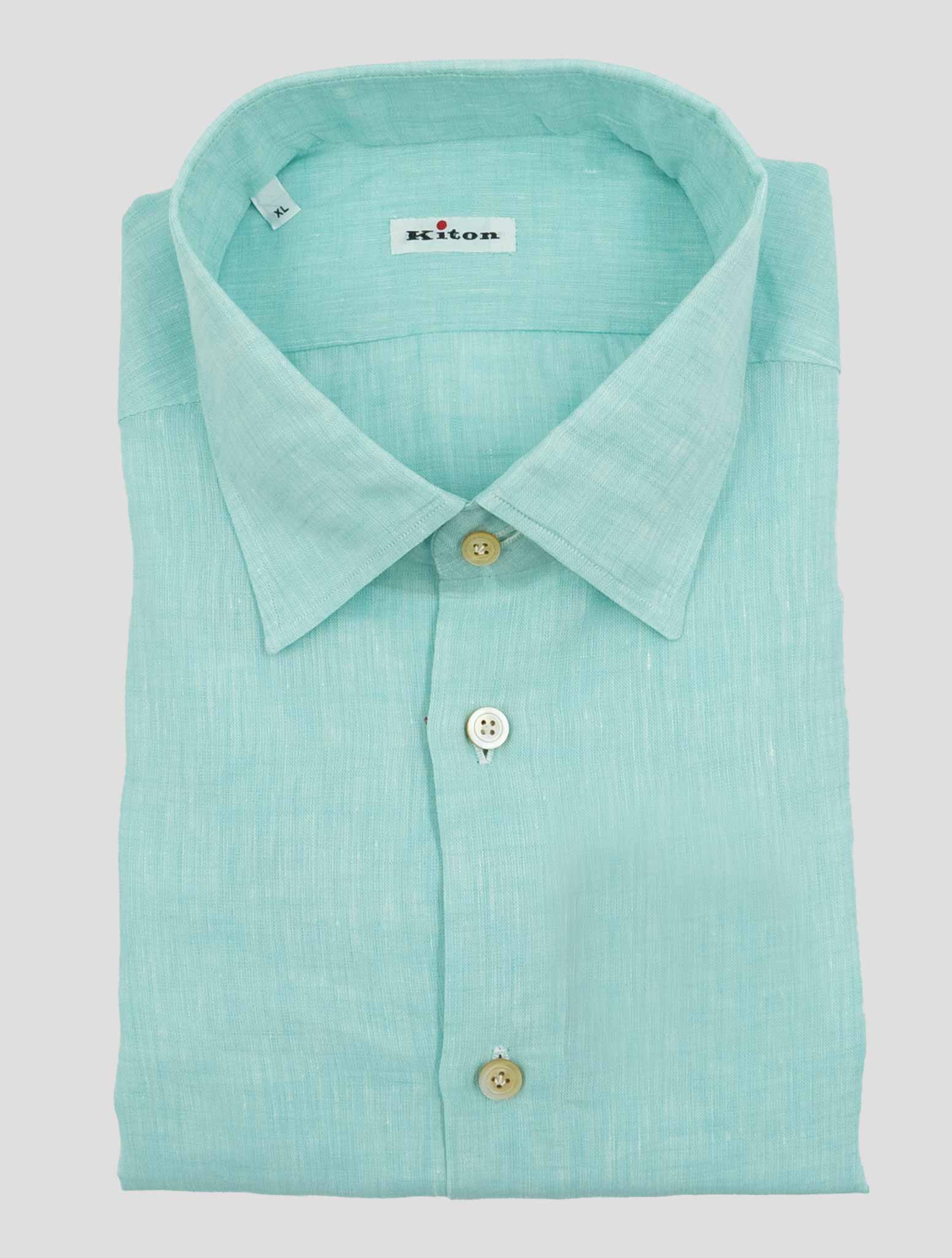 Kiton Light Green Cotton Shirt