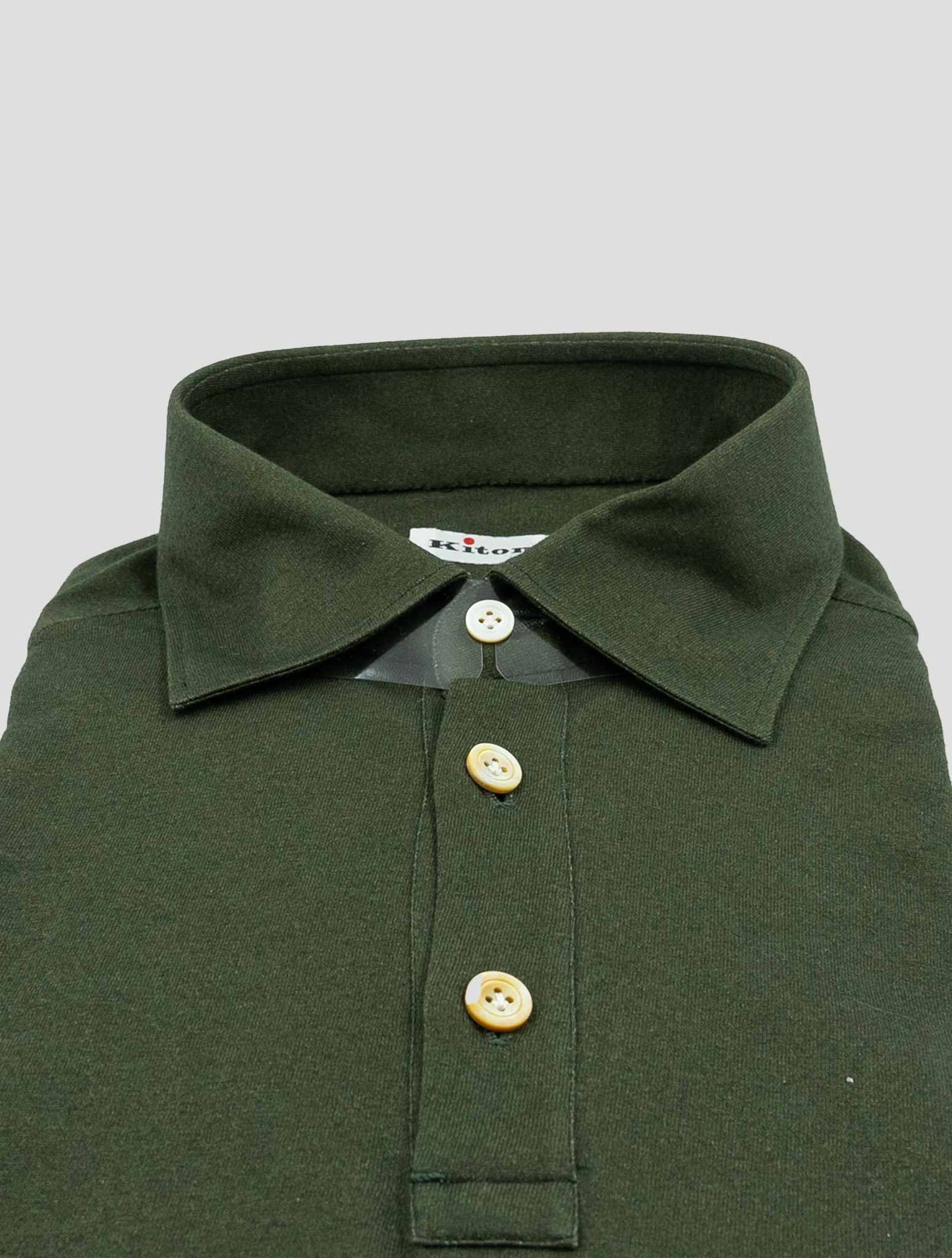 Kiton Green Cotton Cashmere Polo Shirt