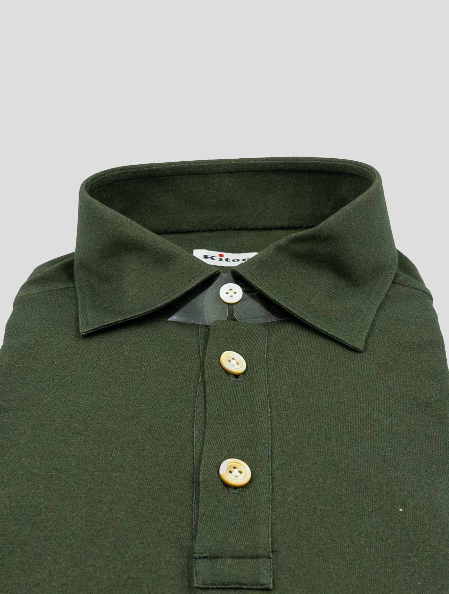 Kiton Green Cotton Cashmere Polo Shirt