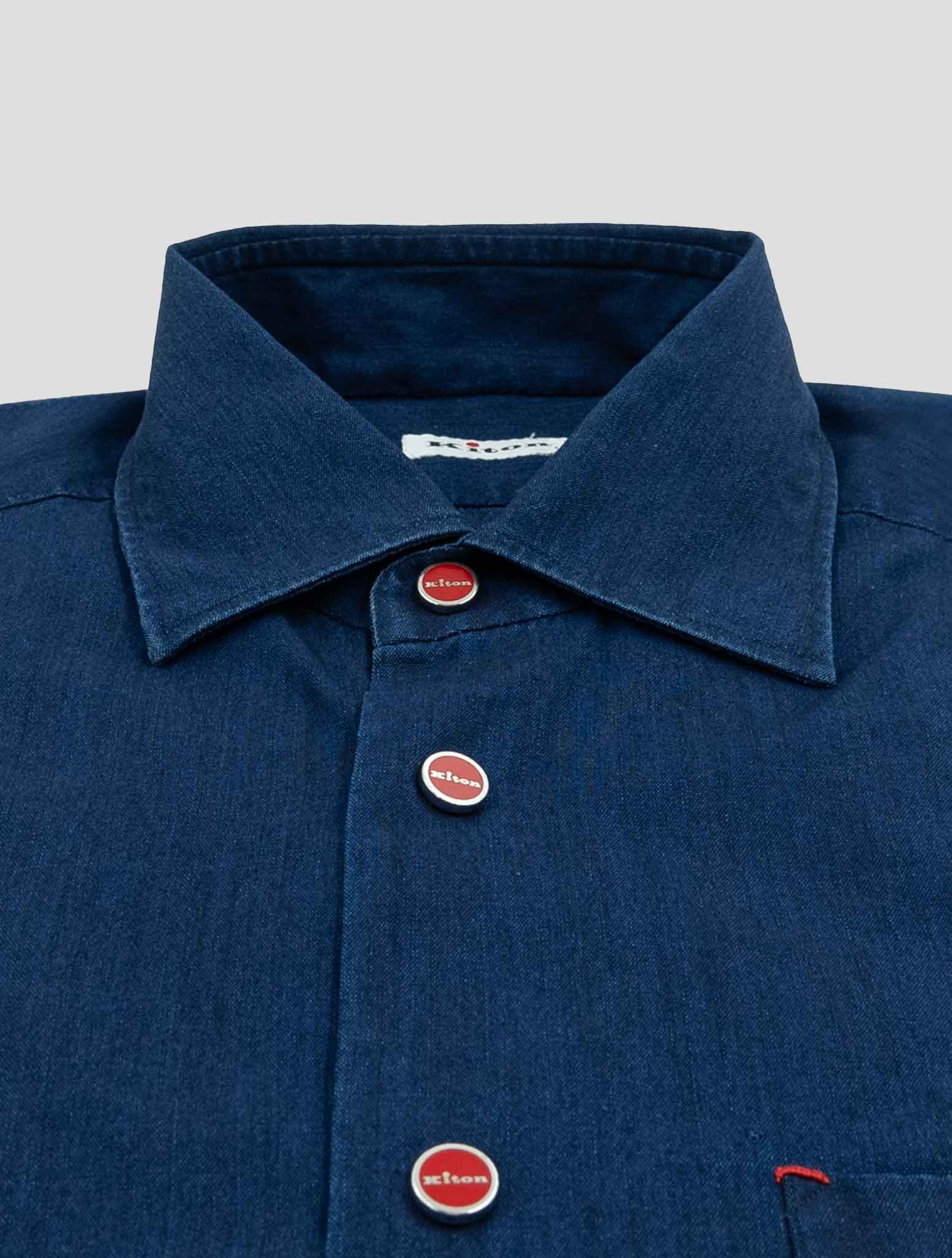Kiton Denim Cotton Lyocell Nerano Shirt