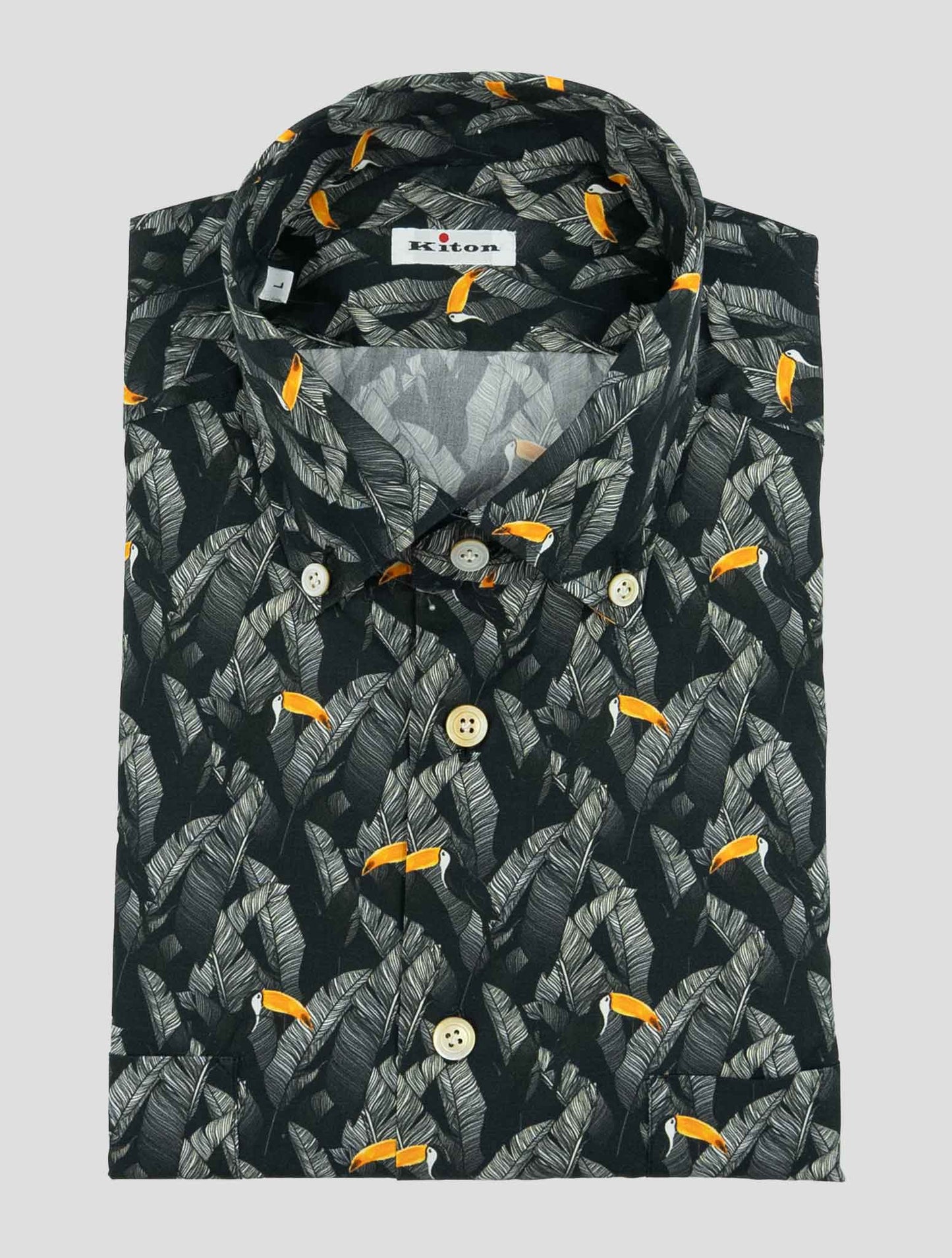 Kiton Black Cotton Ciro Shirt