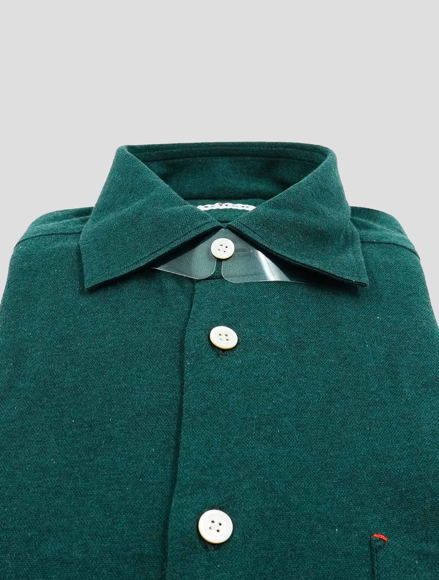 Kiton Green Cotton Cashmere Nerano Shirt