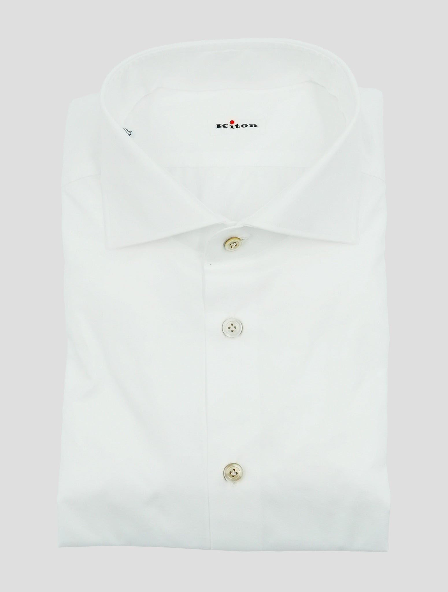 Kiton White Cotton Shirt French Cuff