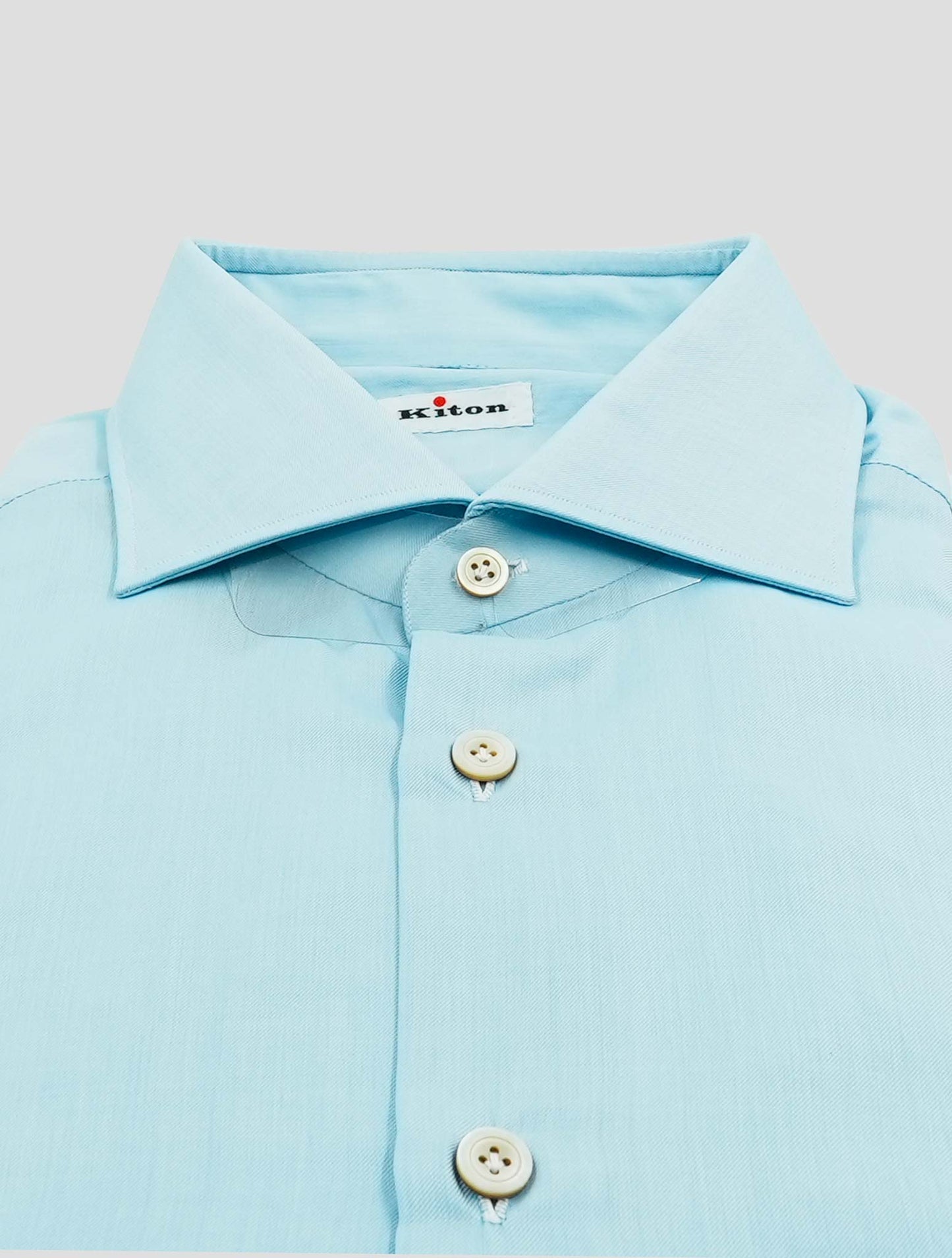 Kiton Blue Cotton Shirt