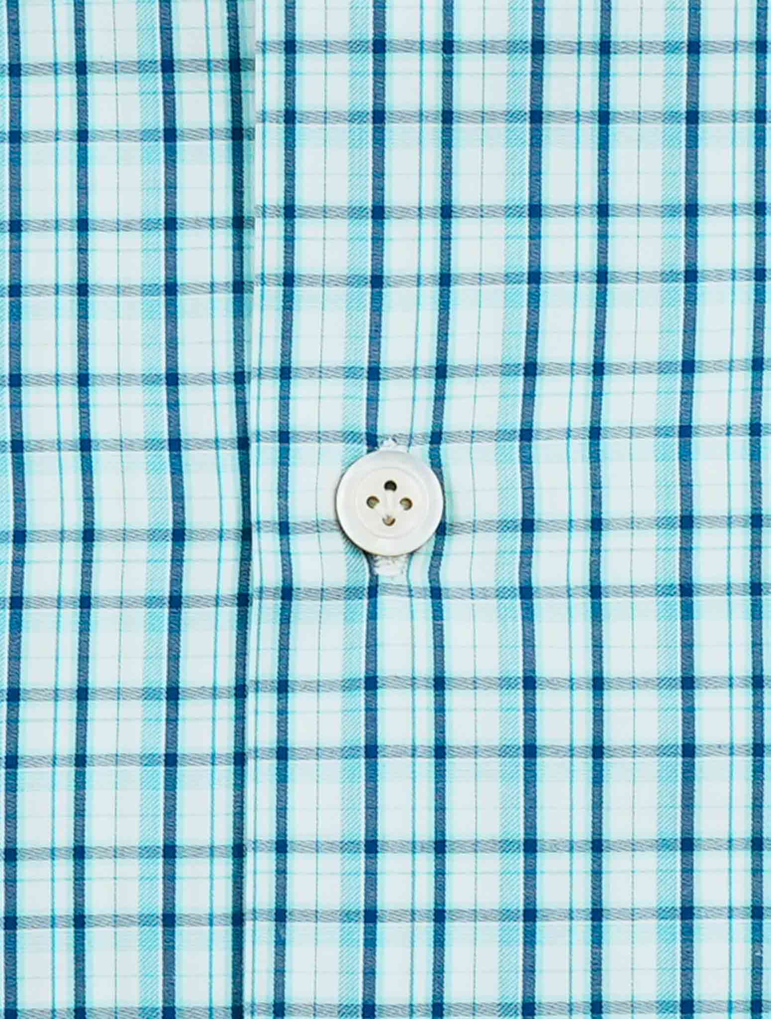 Kiton Blue White Cotton Shirt