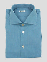Kiton Blue White Cotton Shirt