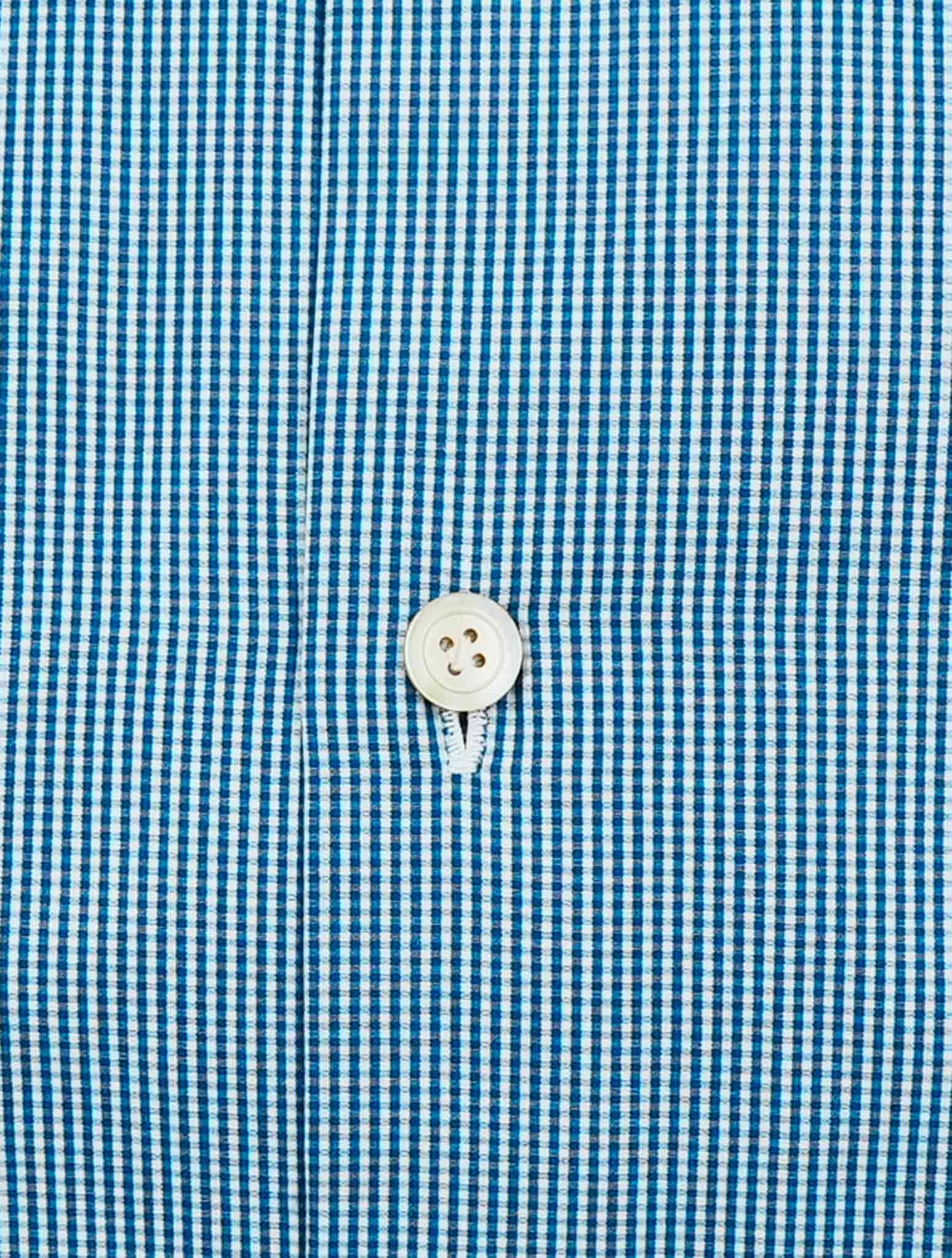 Kiton Blue White Cotton Shirt