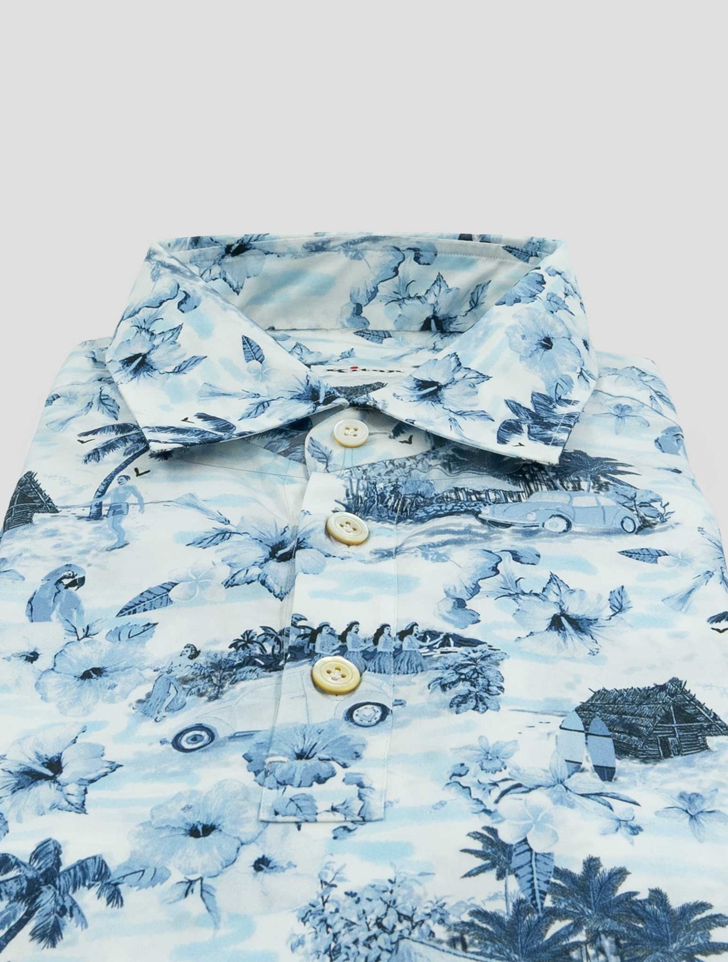 Kiton Blue Cotton Positano Polo Shirt