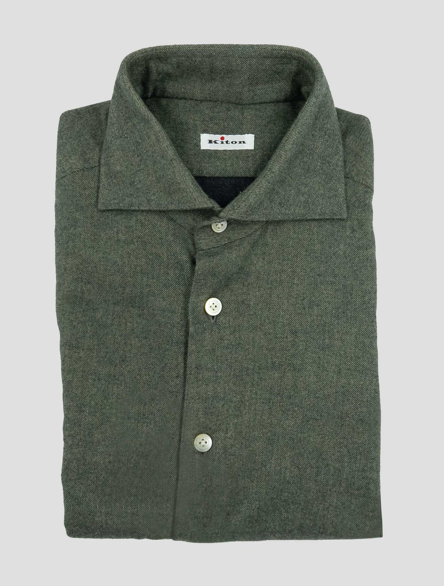 Kiton Green Cotton Shirt