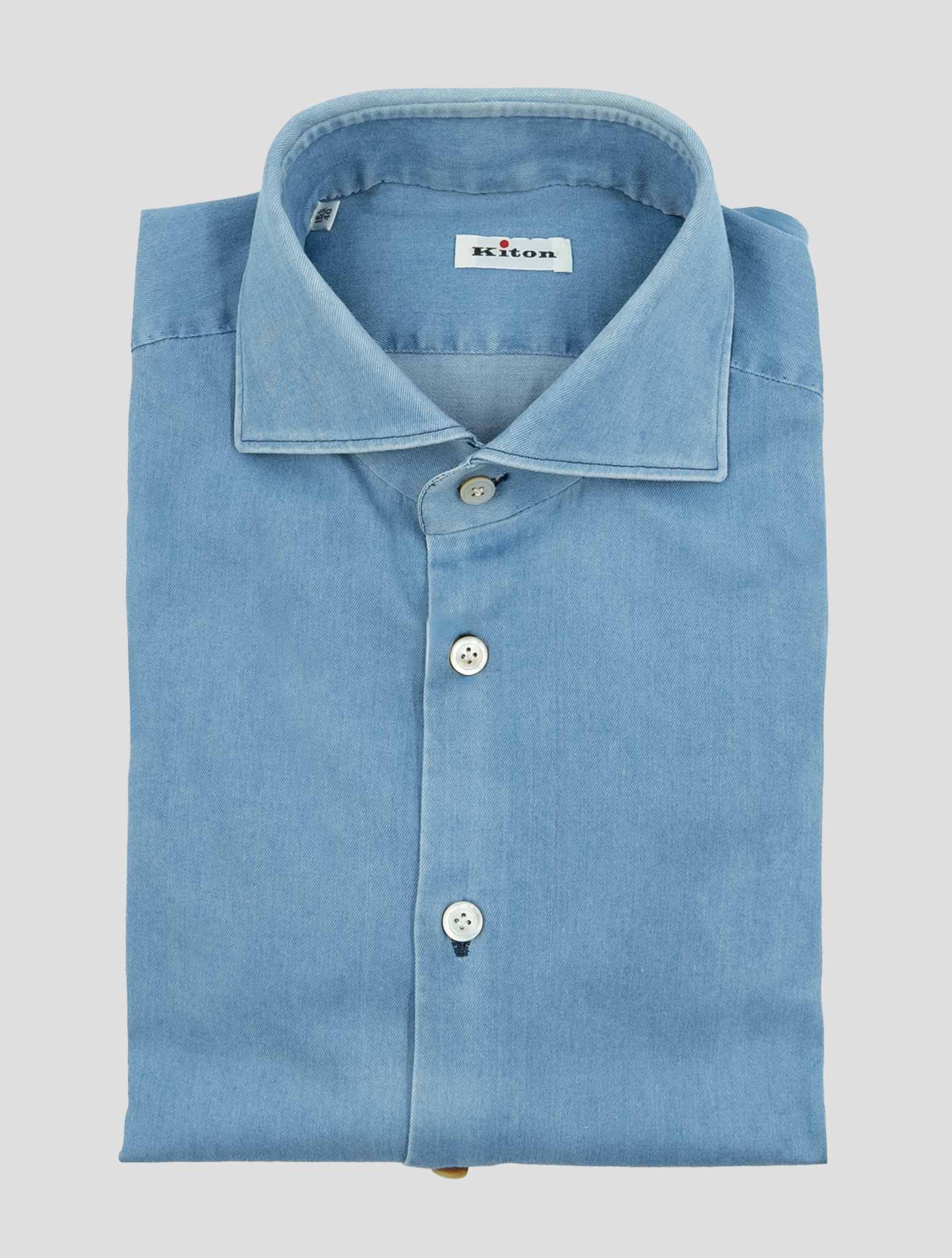 Kiton Denim Cotton Shirt