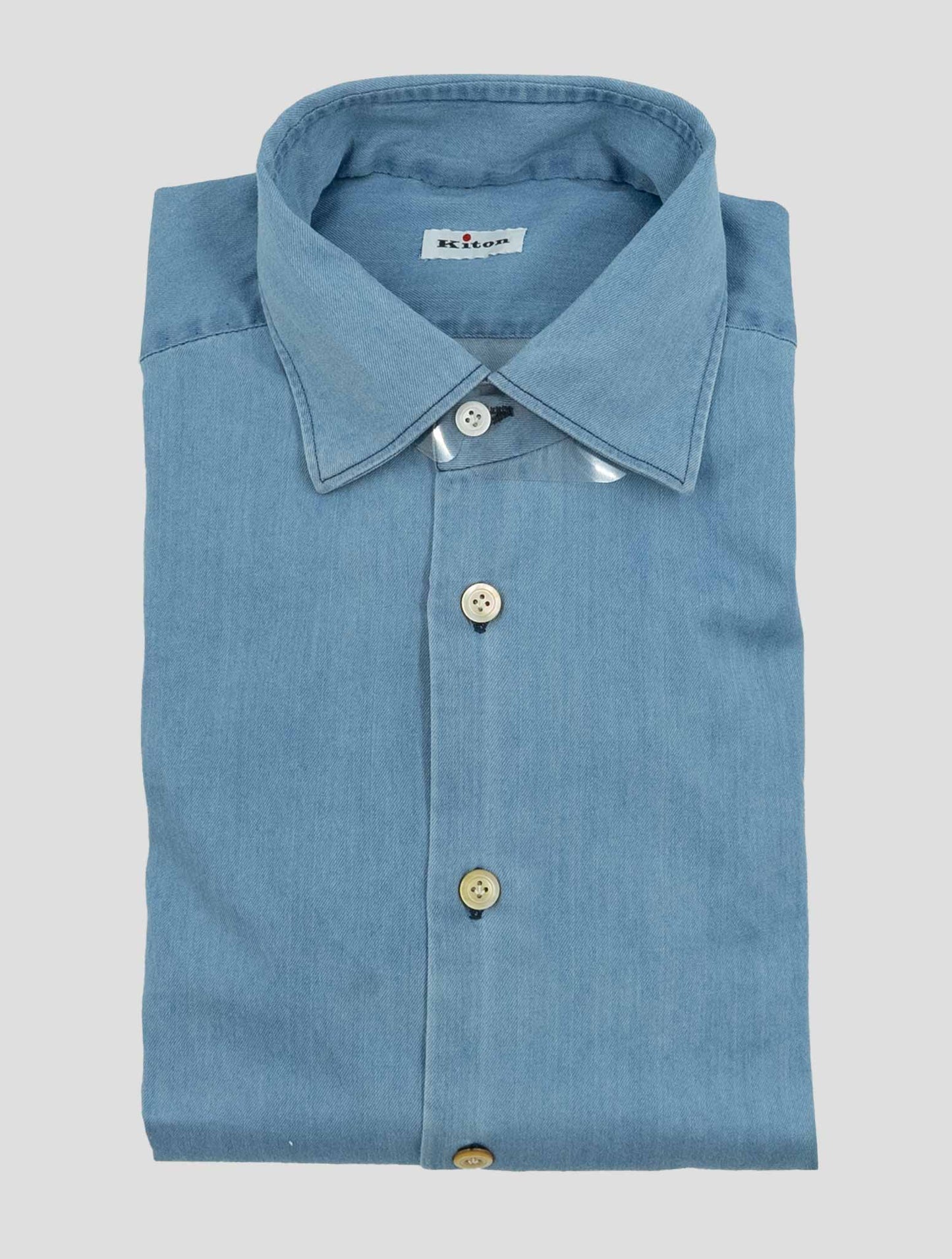 Kiton Light Blue Cotton Shirt