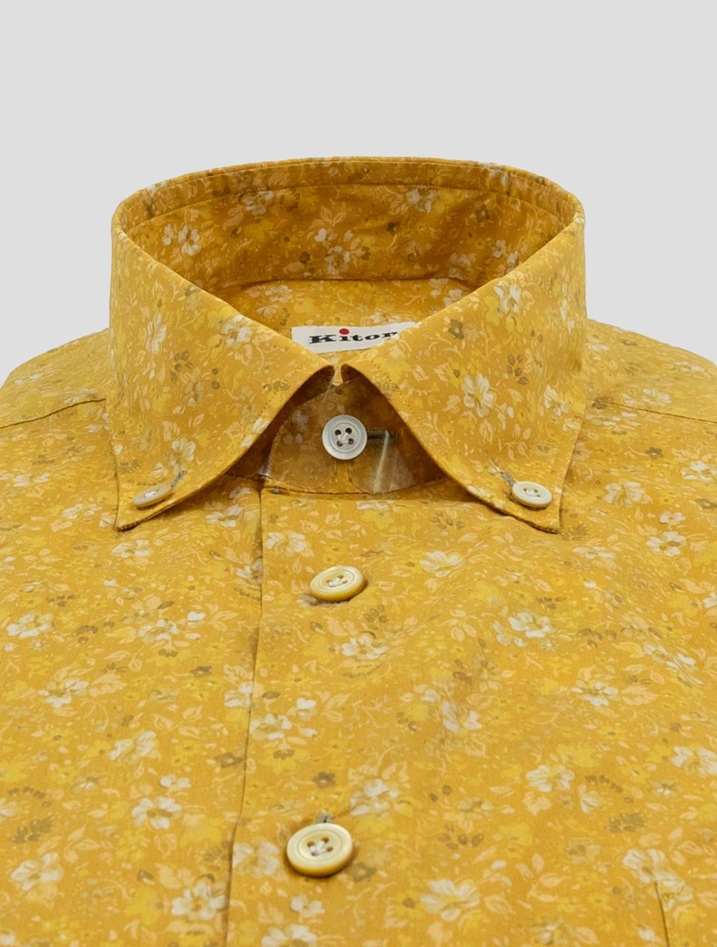 Kiton Yellow Cotton Shirt
