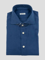 Kiton Blue Cotton Cashmere Shirt