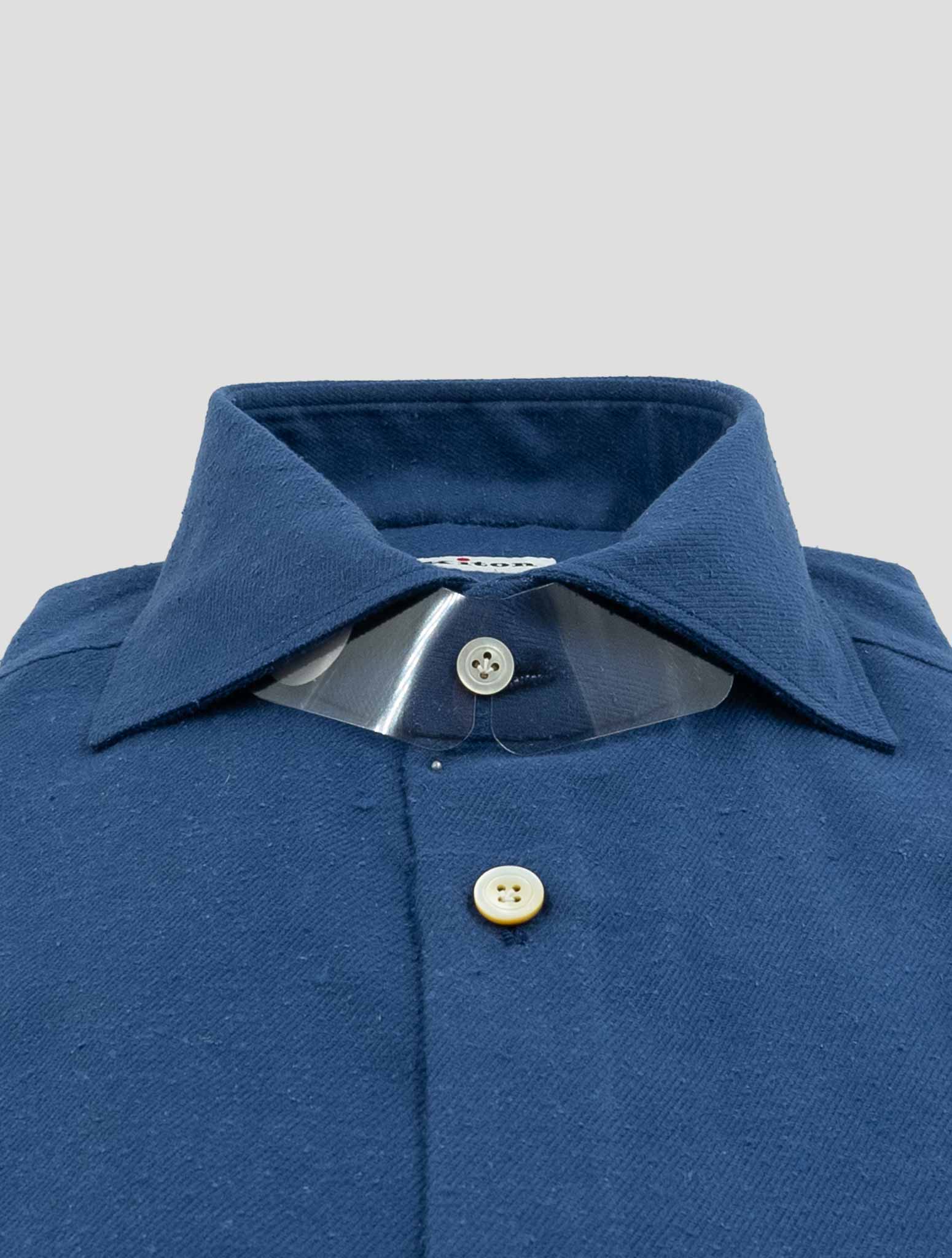 Kiton Blue Cotton Silk Shirt