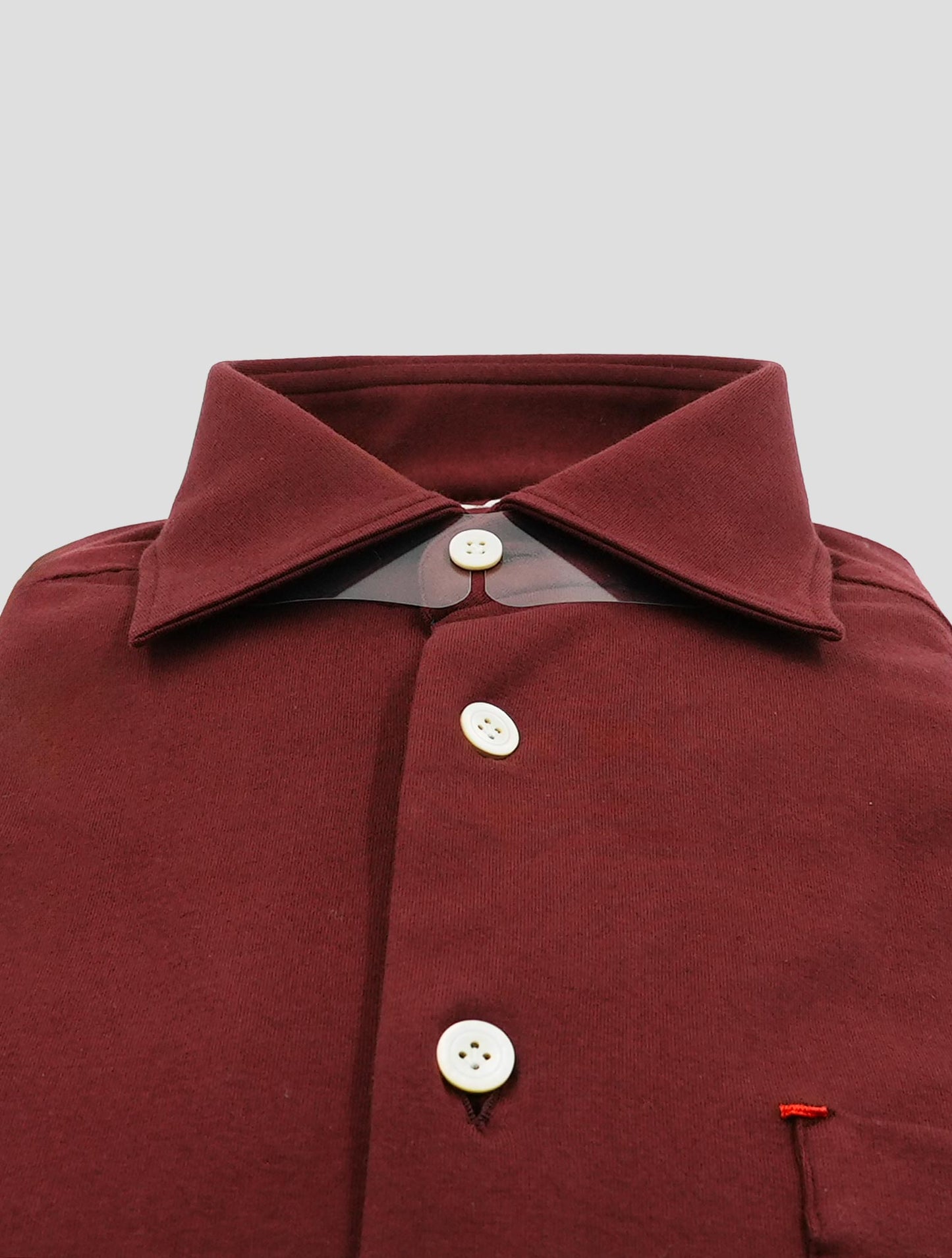 Kiton Burgundy Cotton Ea Nerano Shirt