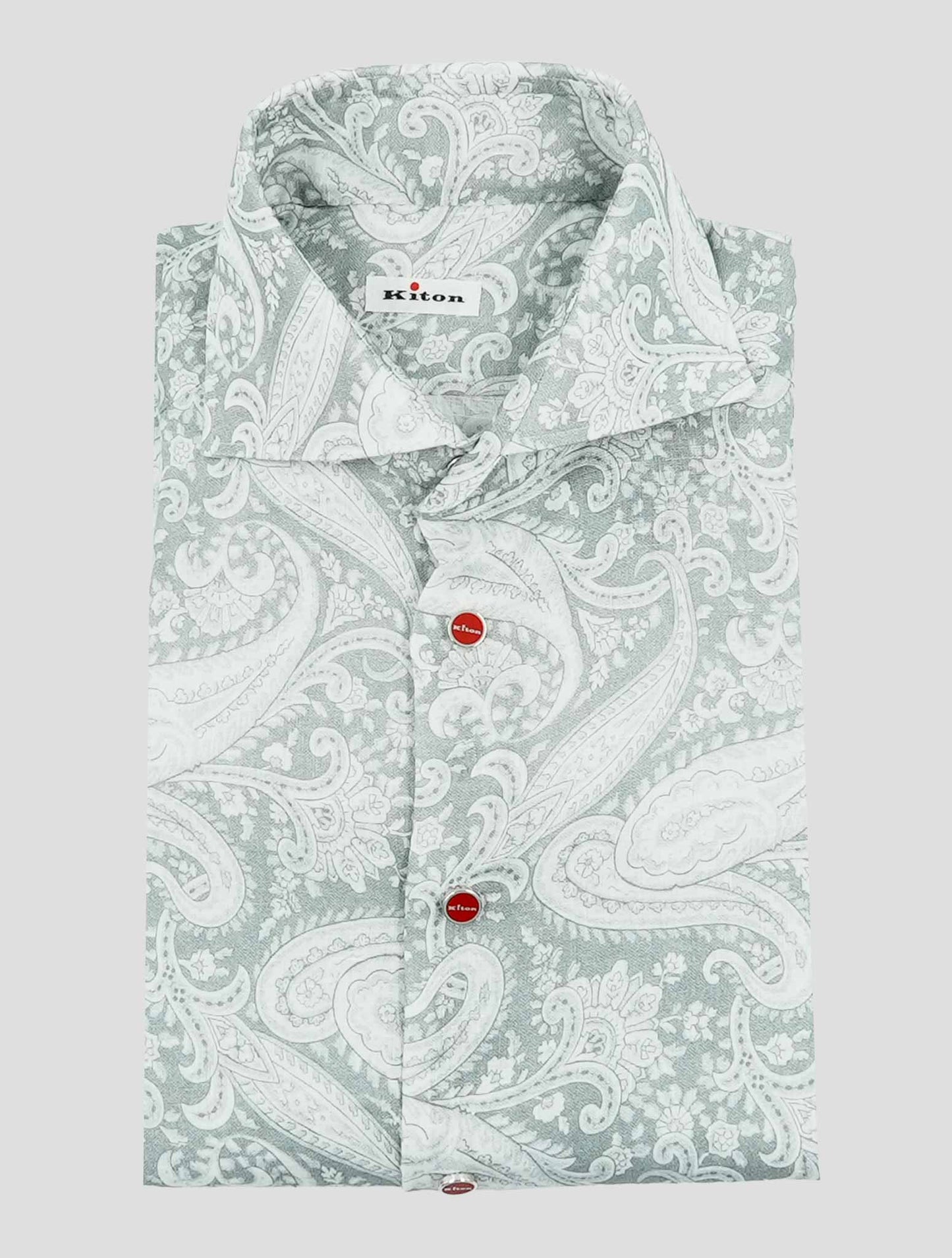 Kiton Gray Linen Shirt