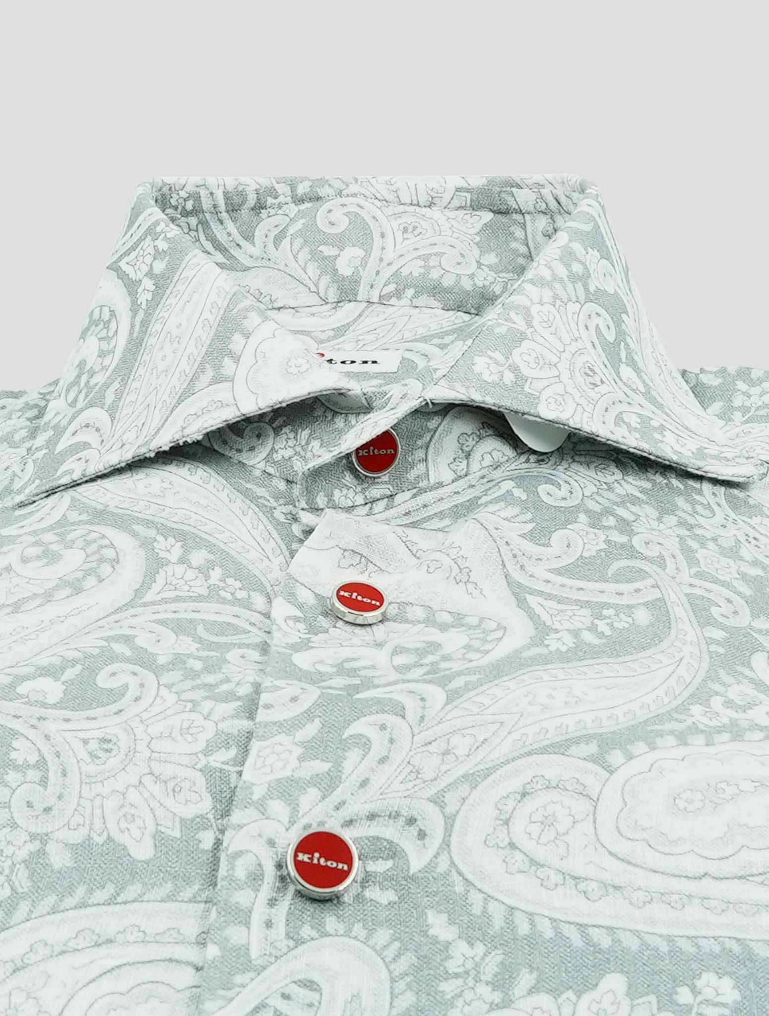 Kiton Gray Linen Shirt