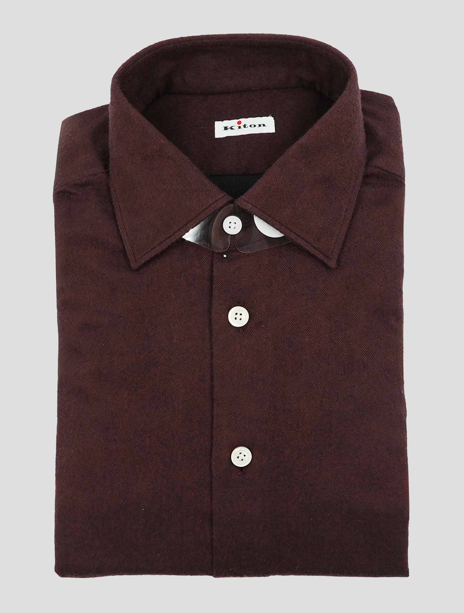 Kiton Burgundy Cotton Shirt