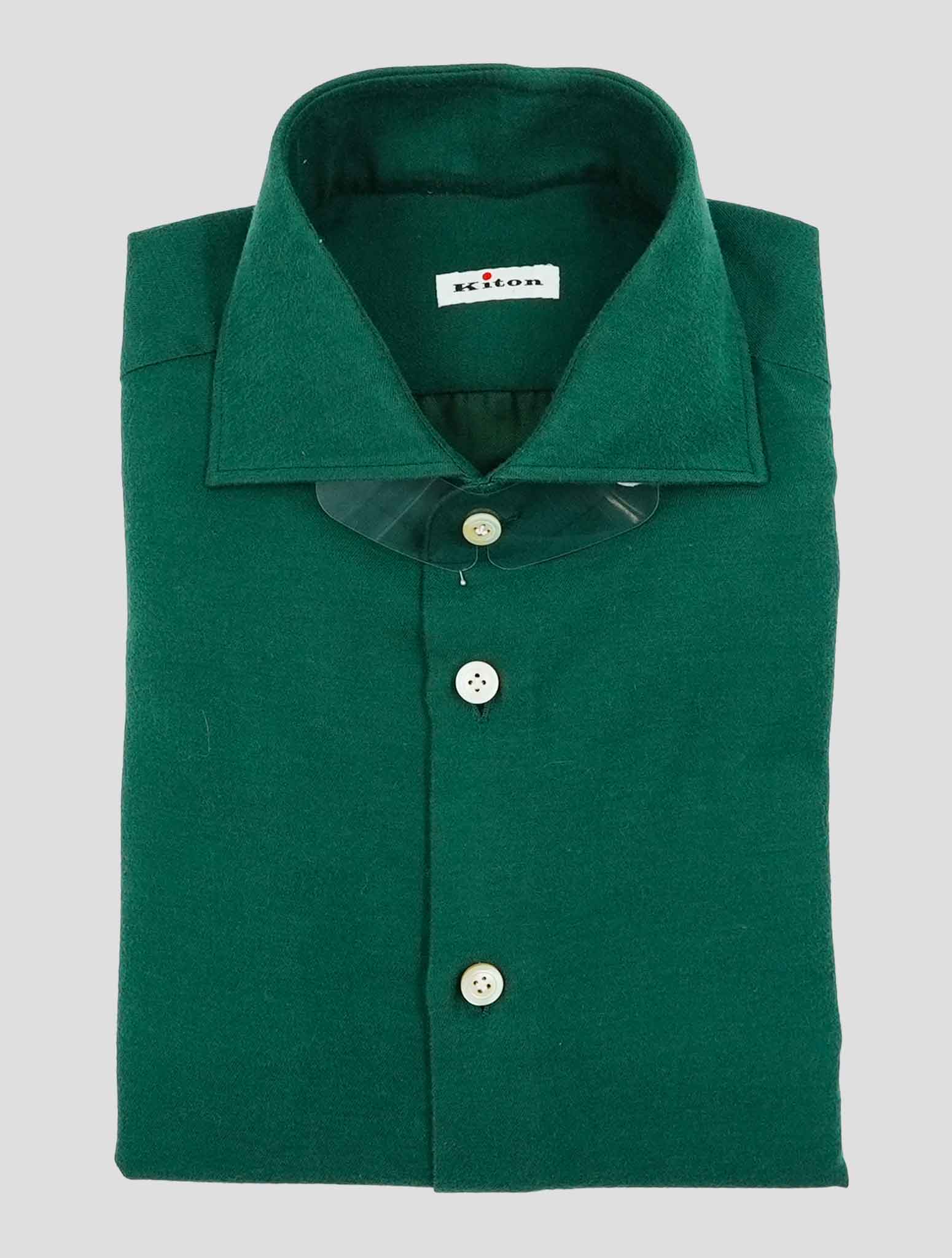 Kiton Green Cotton Cashmere Shirt